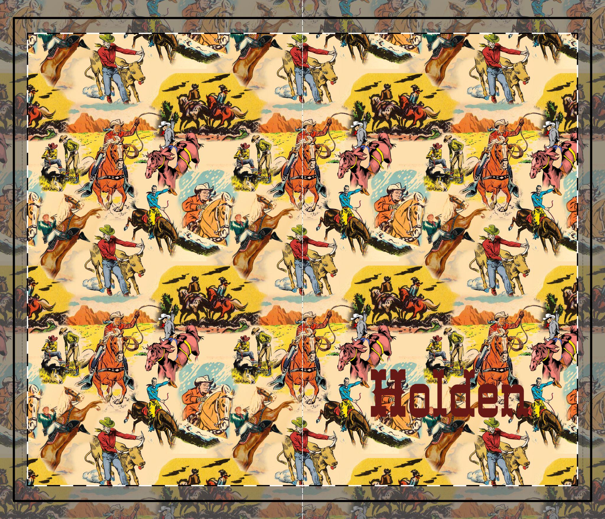 Western Cowboy Pattern Minky Sleeping Bag | Cowboy Print Sleeping Bag