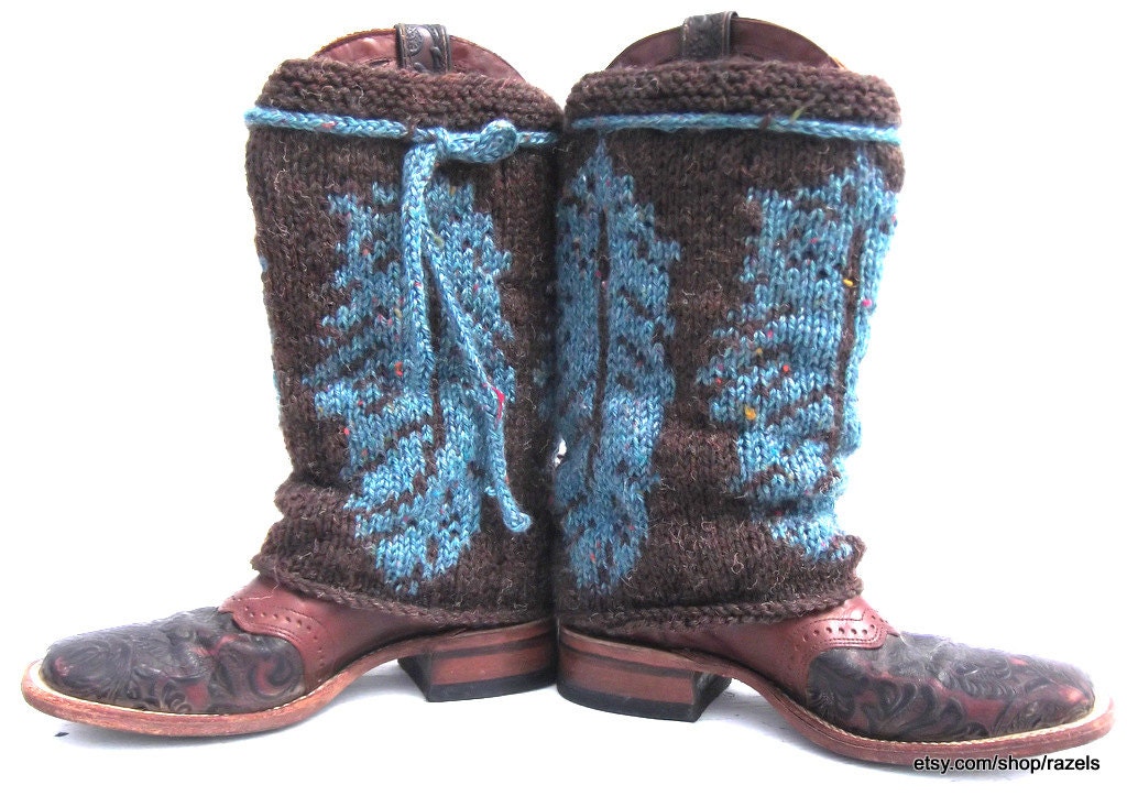 FESTIVAL BOHO Boot Covers Winter Knit Boot Accessory