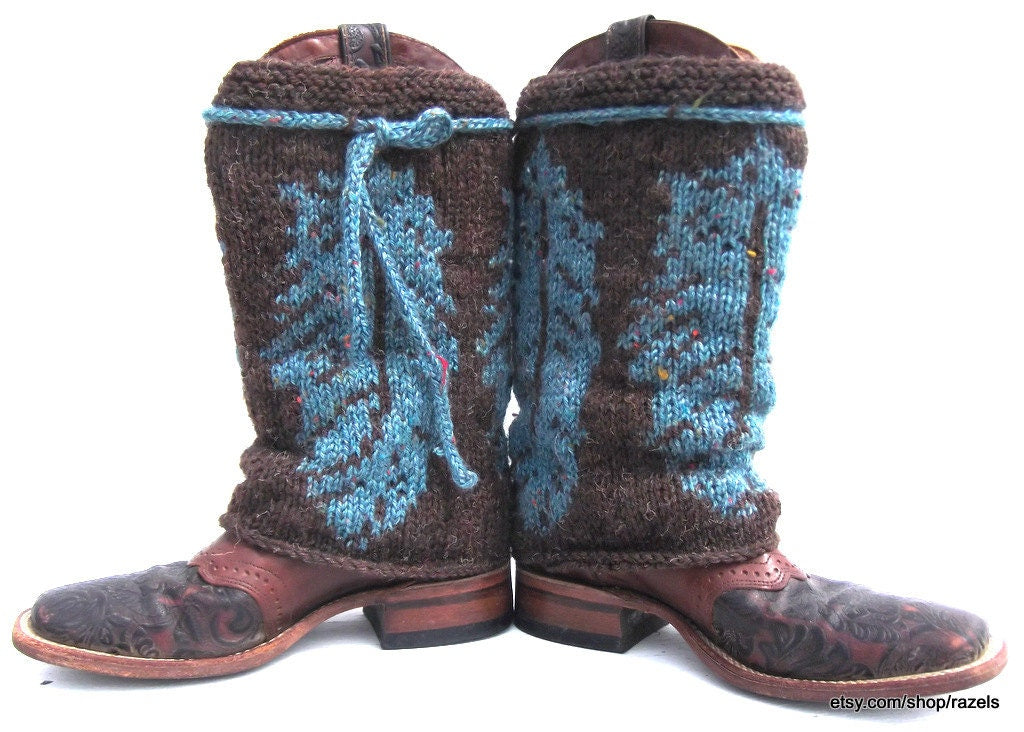 FESTIVAL BOHO Boot Covers Winter Knit Boot Accessory