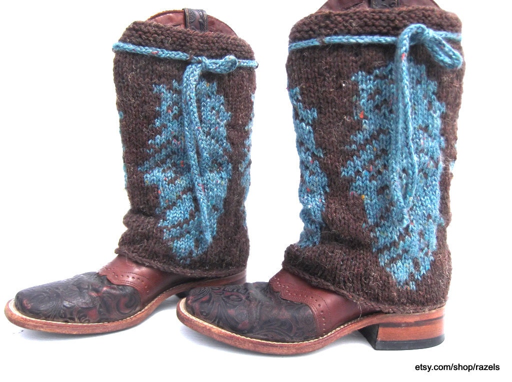 FESTIVAL BOHO Boot Covers Winter Knit Boot Accessory