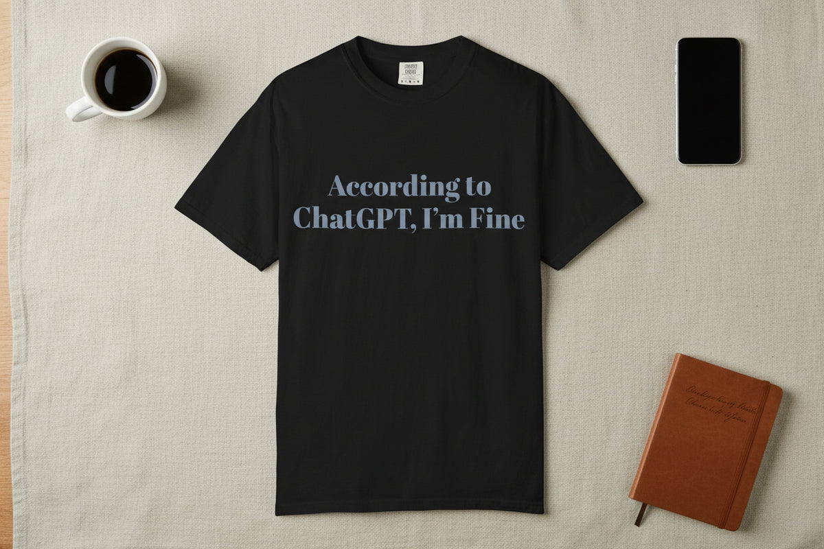 According to ChatGPT, Im Fine, Funny AI Comfort Colors T-Shirt