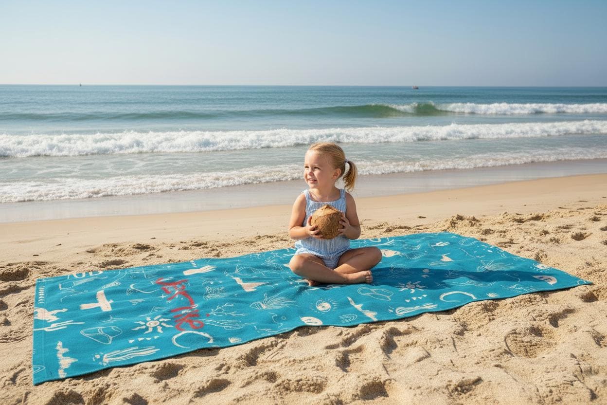 Personalized Cowboy and Cowgirl Kids Towel | Western Horse Beach & Bath Towel with Name