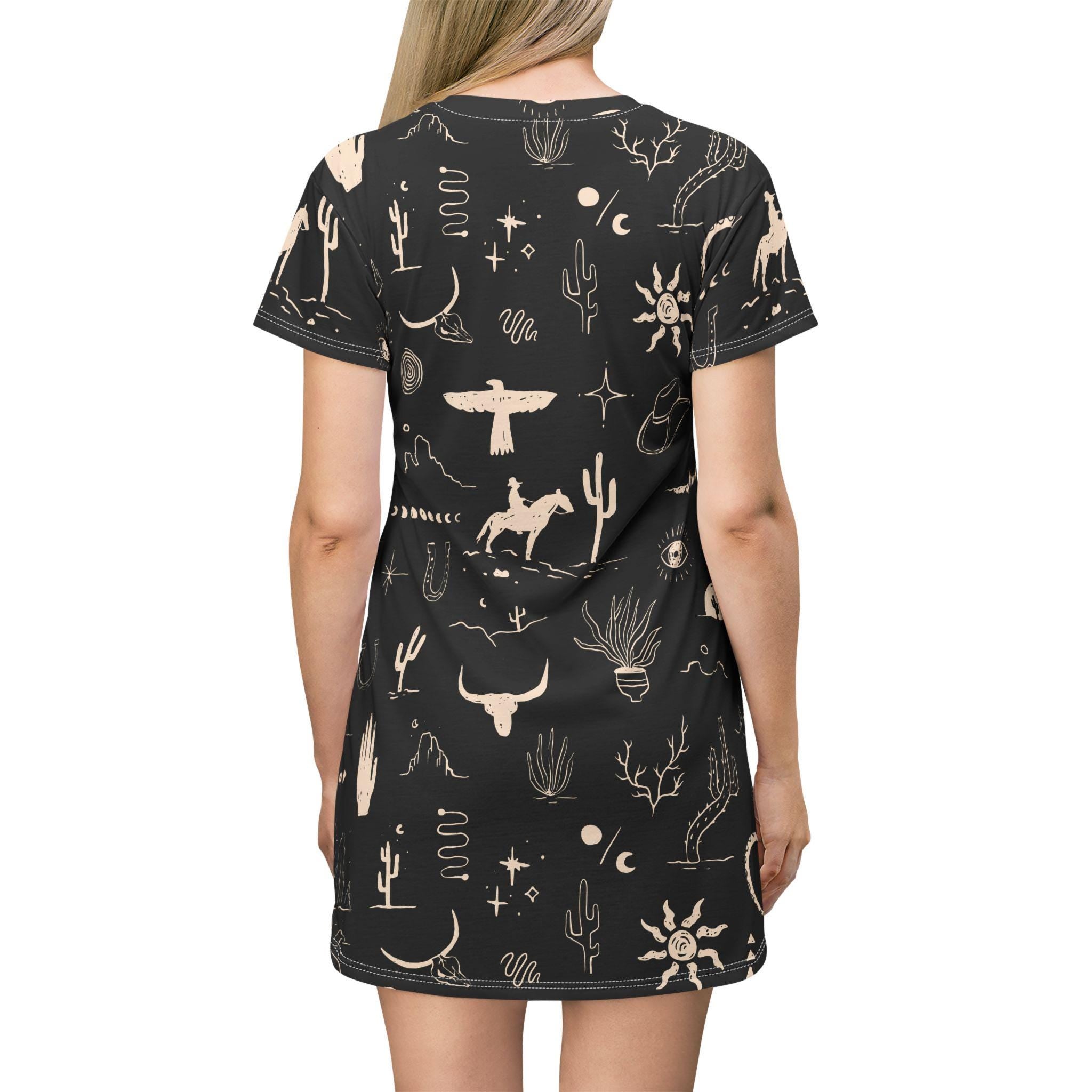 Western T Shirt Dress | Cowboy Print Summer Dress