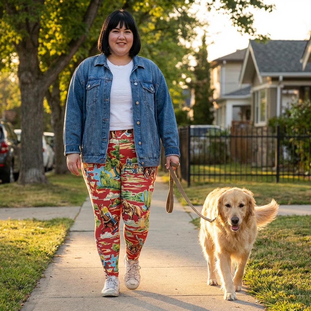 Western Cowboy Leggings | Vintage Rodeo Scene Leggings | Cowgirl Desert Print Leggings
