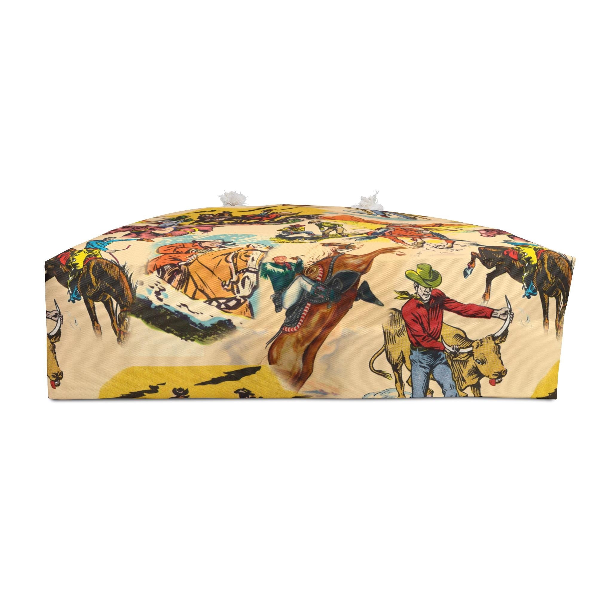 Vintage Cowboy Weekender Bag, Western Travel Tote