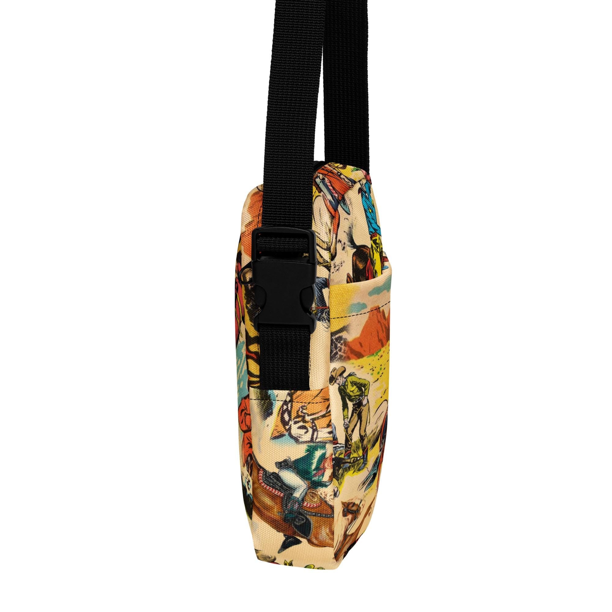 Vintage Cowboy Crossbody Bag, Western Utility Purse, Adjustable Festival Bag