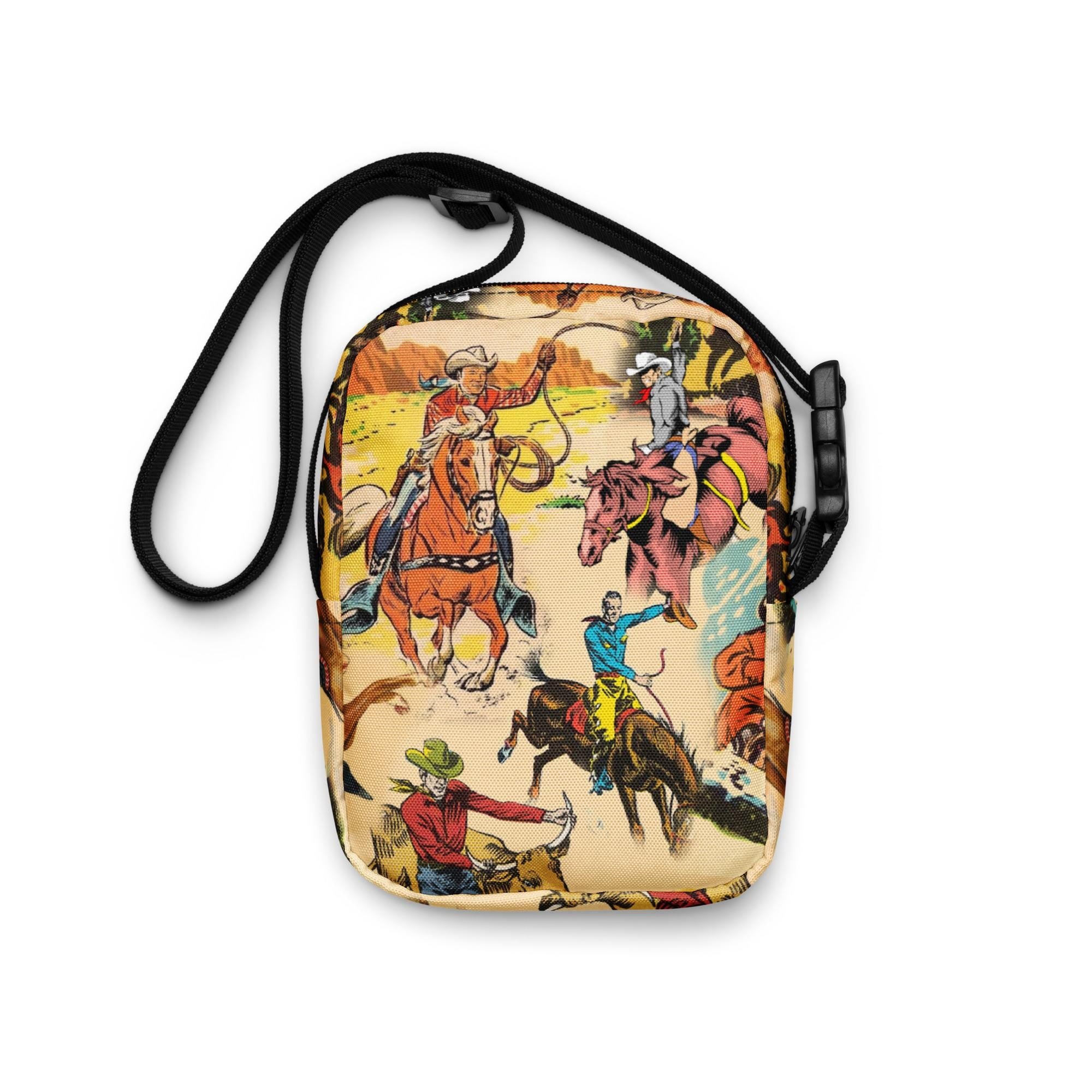 Vintage Cowboy Crossbody Bag, Western Utility Purse, Adjustable Festival Bag