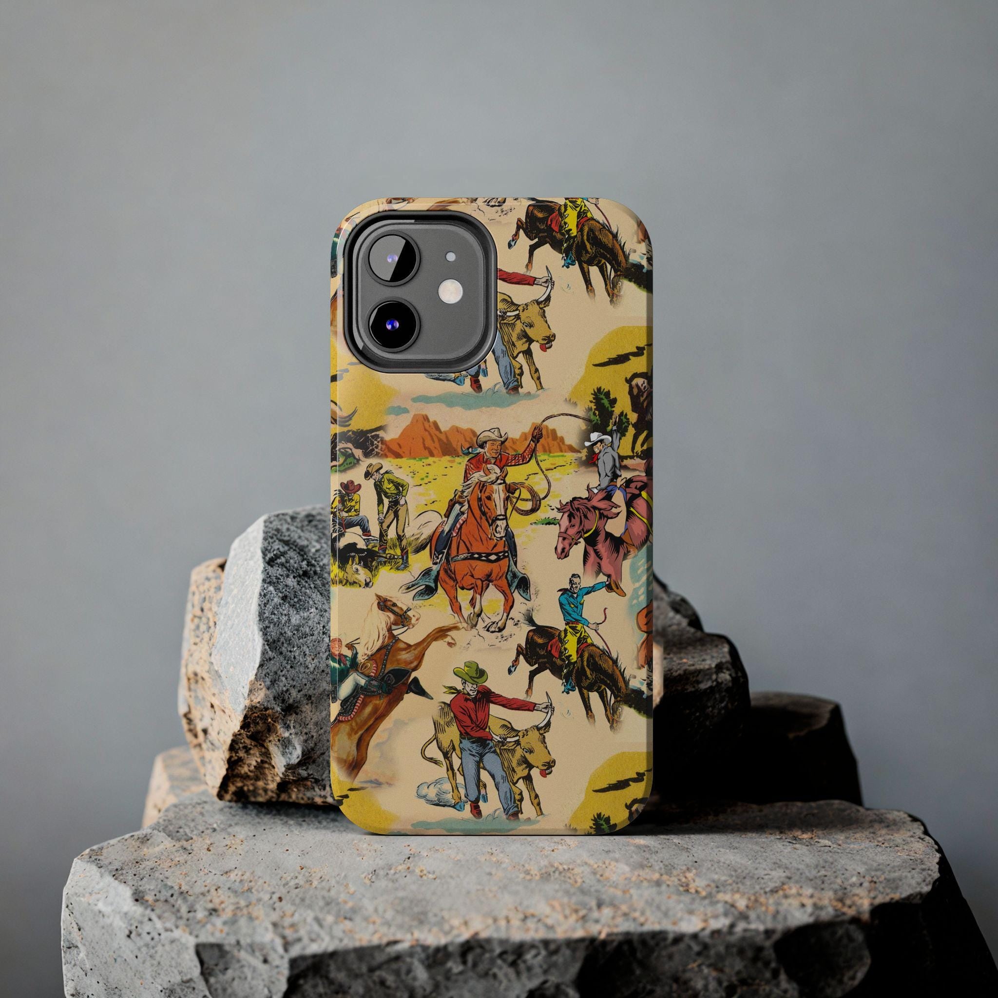 Vintage Cowboy Rodeo Phone Case | Western Horse Ranch Pattern