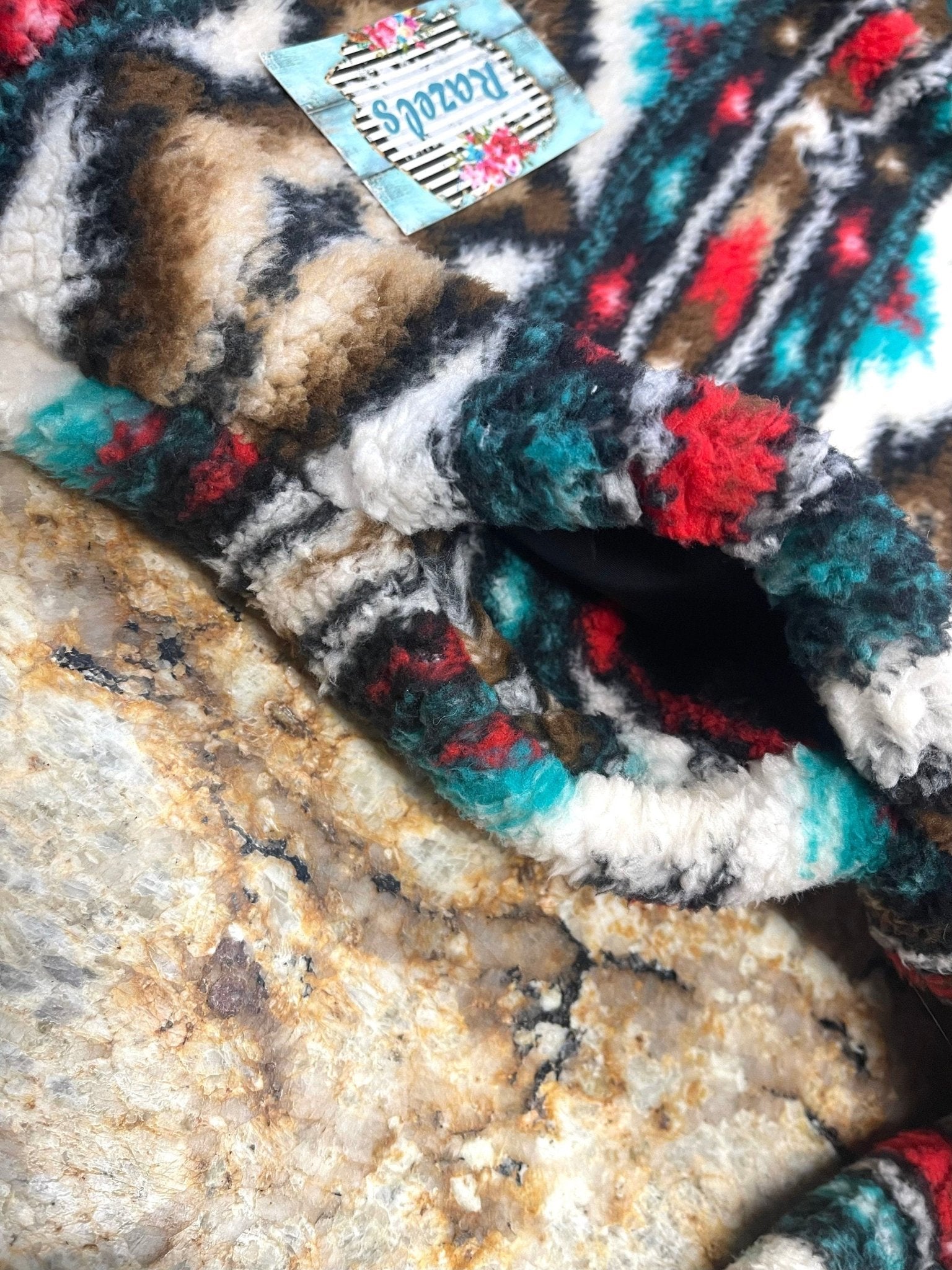 Kids Aztec Southwestern Sherpa Sweatshirt, Quarter Zip Pullover - Razels