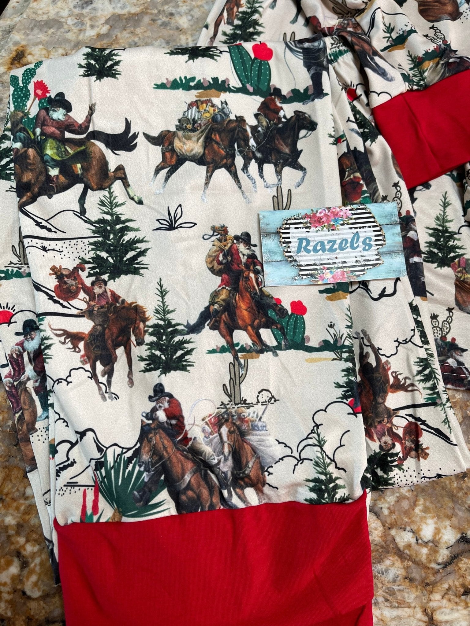 KIDS Cowboy Santa Christmas Outfit / Western Cowboy Christmas Holiday / Matching Family / Vintage Country Santa Clause - Razels