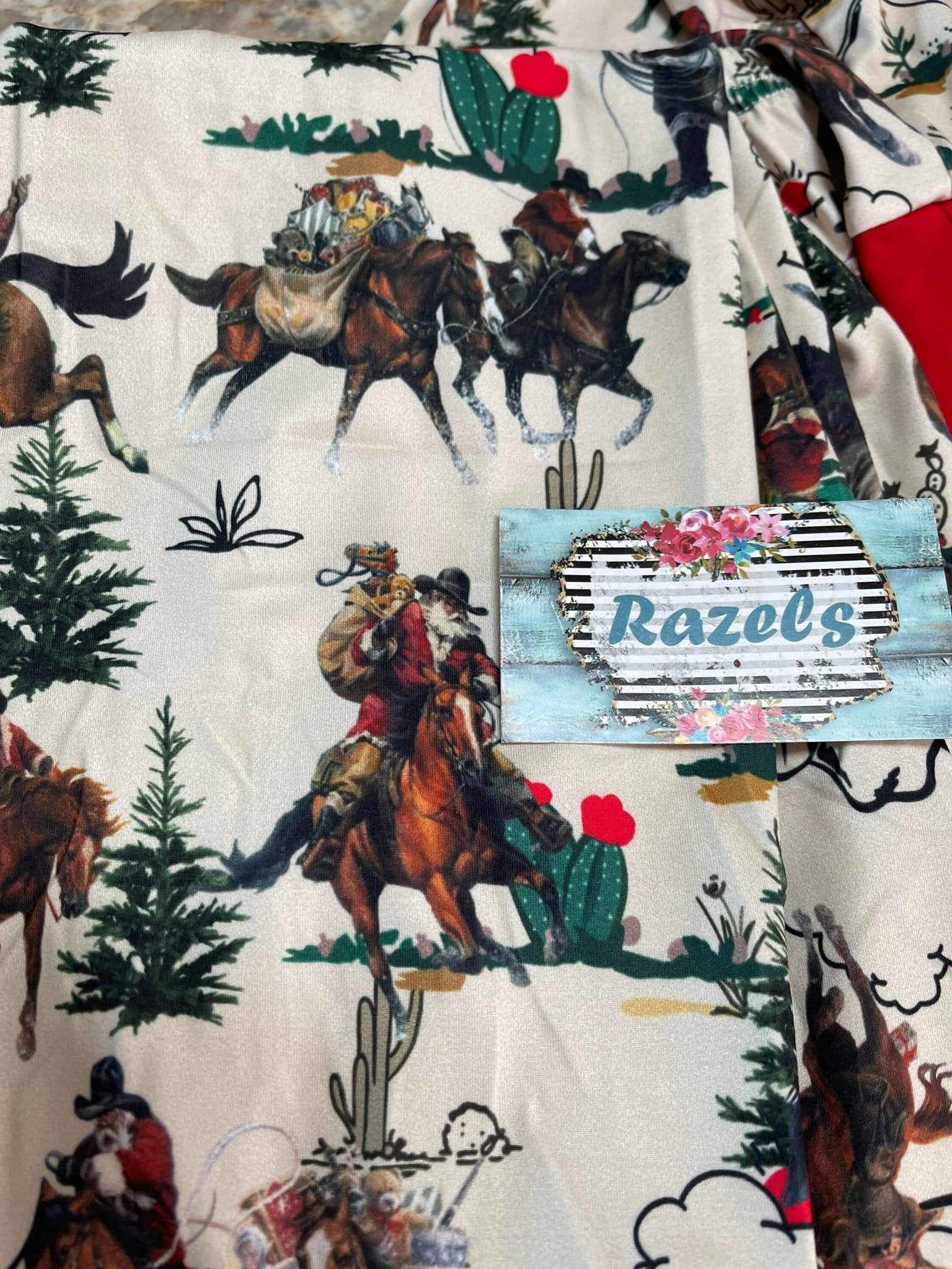 KIDS Cowboy Santa Christmas Outfit / Western Cowboy Christmas Holiday / Matching Family / Vintage Country Santa Clause - Razels
