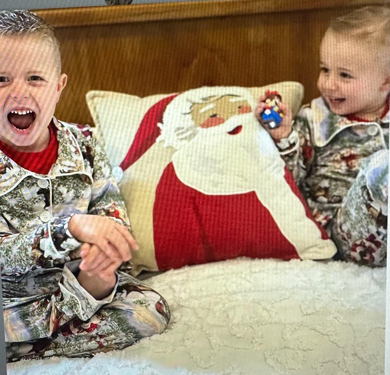 kids COWBOY Santa Western Christmas Pajamas | Western Matching Family Christmas PJS, Cowboy Christmas PJs - Razels