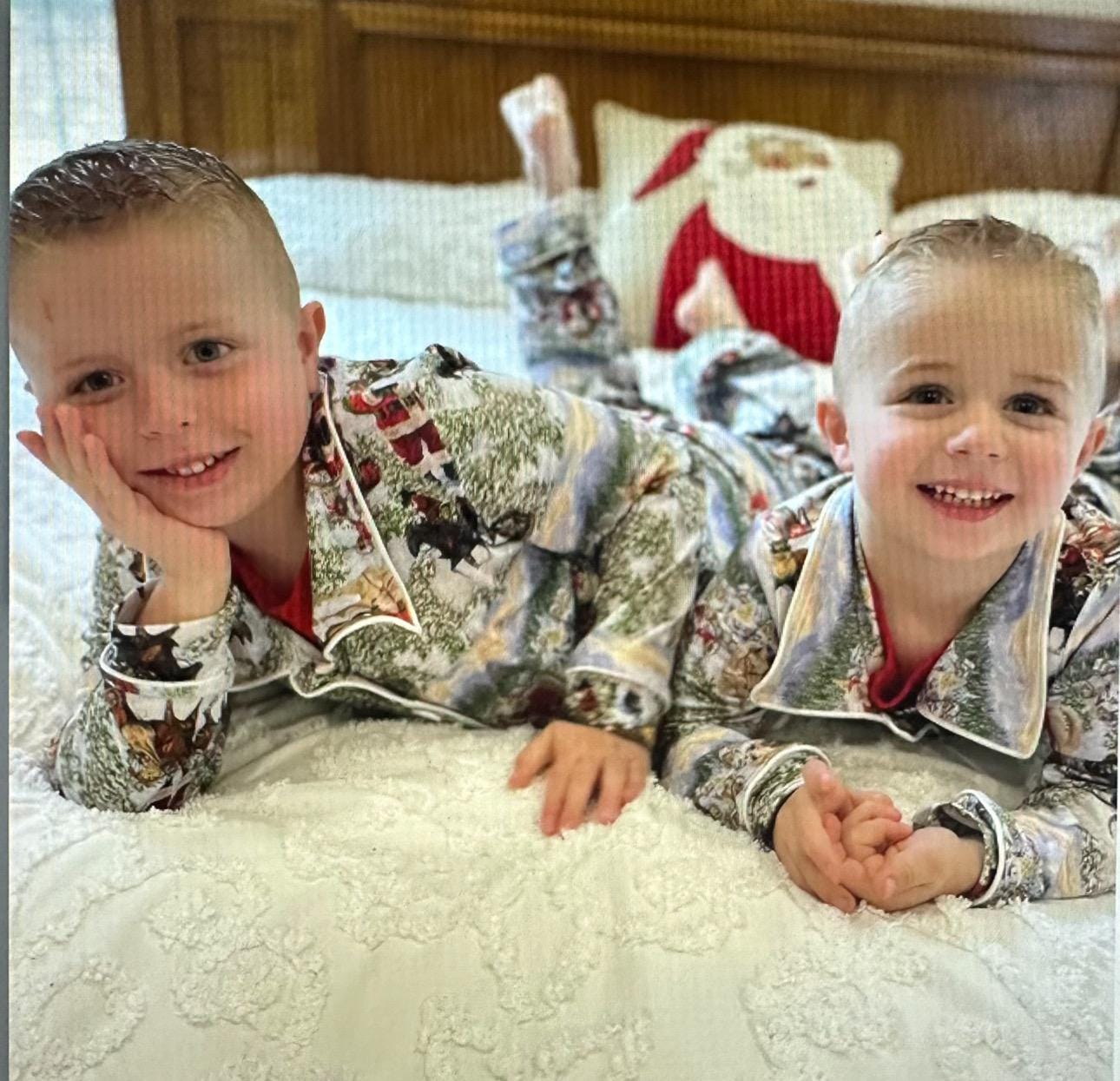 kids COWBOY Santa Western Christmas Pajamas | Western Matching Family Christmas PJS, Cowboy Christmas PJs - Razels