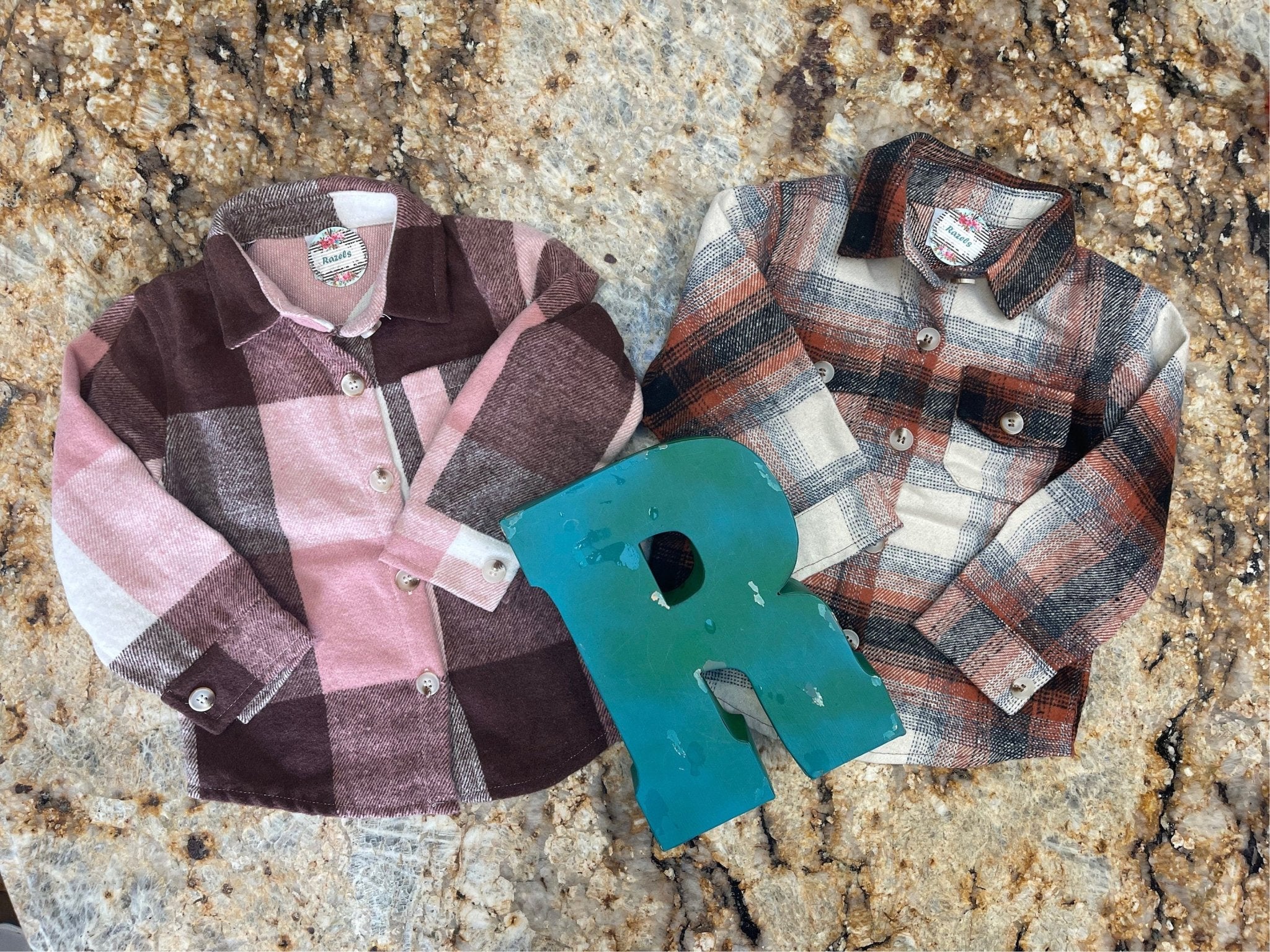 kids Plaid Flannel SHACKET, SPRING Layering Button Up Shirt - Razels
