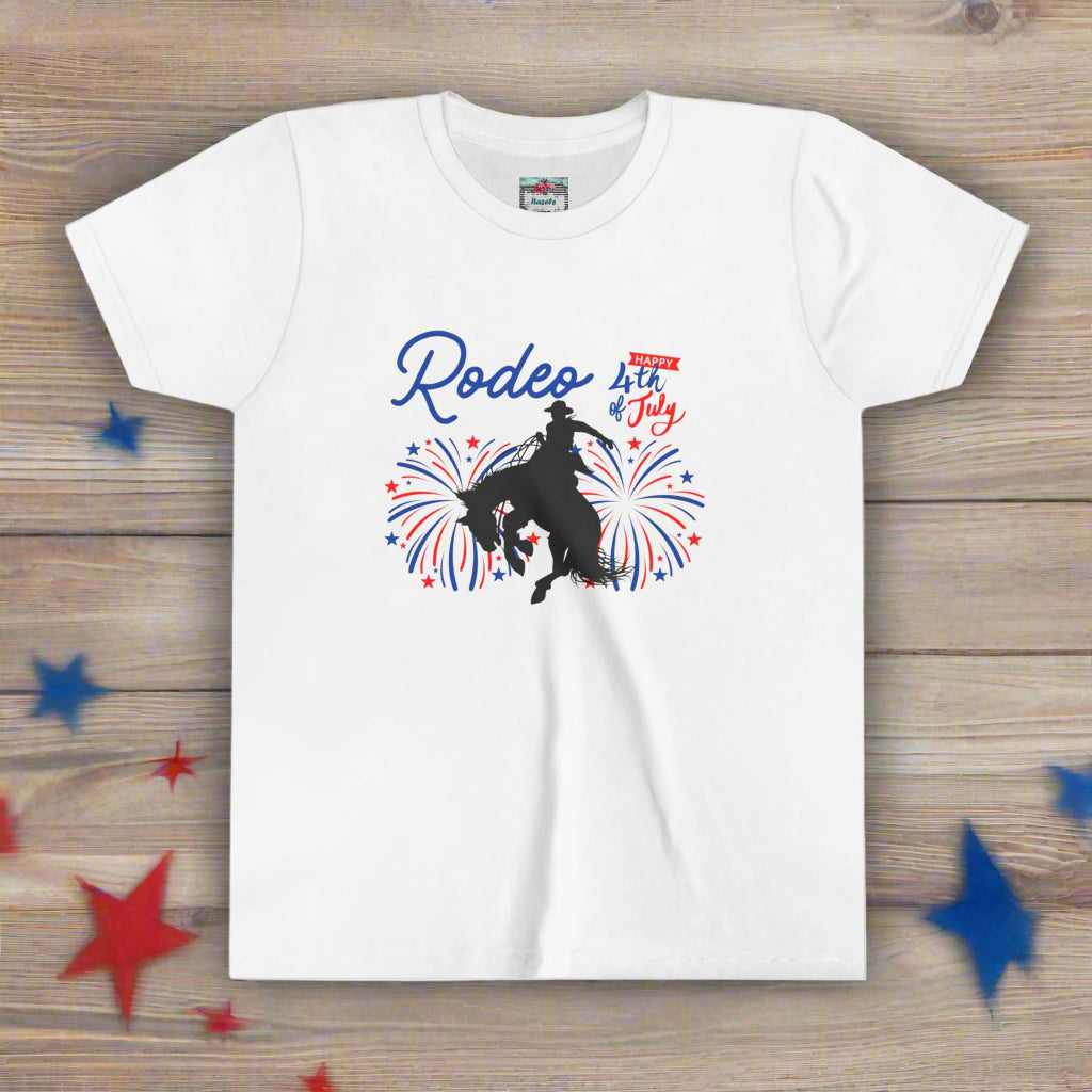 kids 4th of july tshirt, rodeo fireworks tshirt