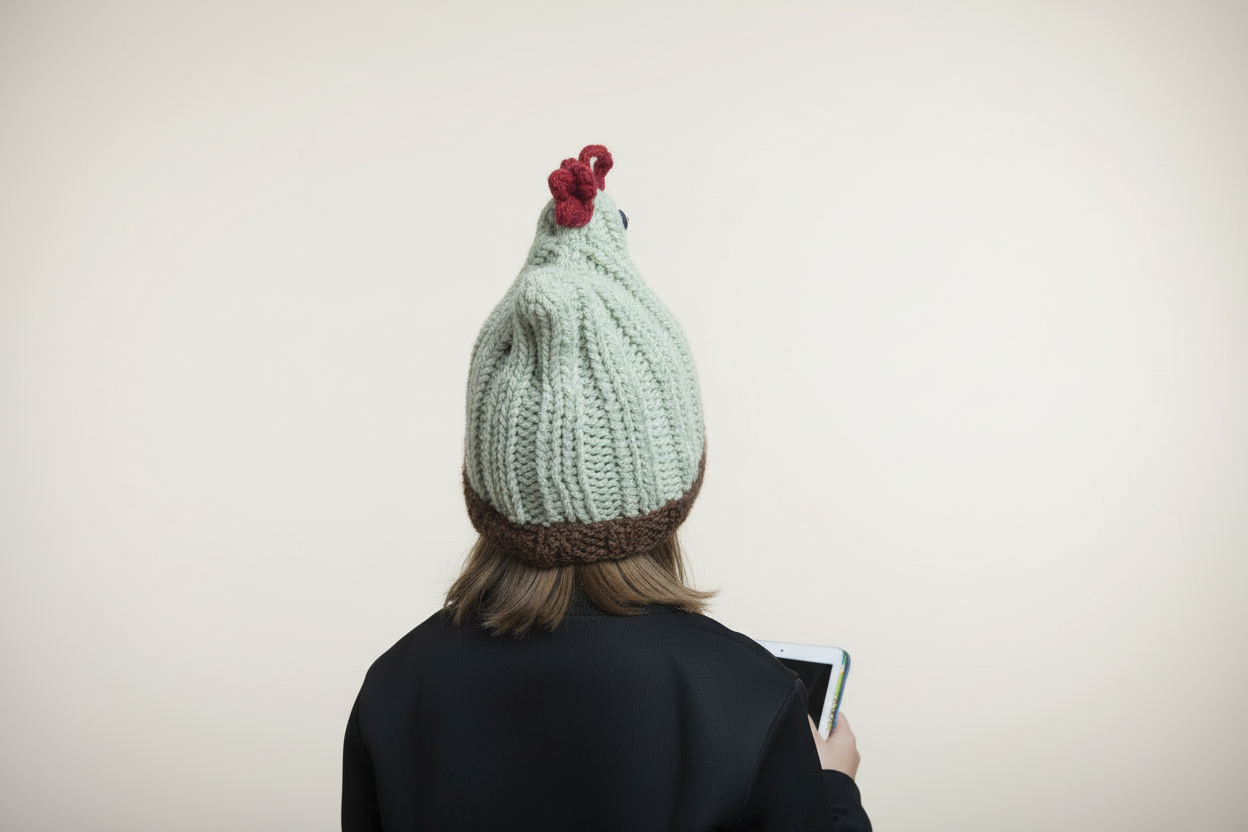 Hand Knit Chicken Hat – Adult & Kids Sizes | Cozy Farmhouse Novelty Beanie