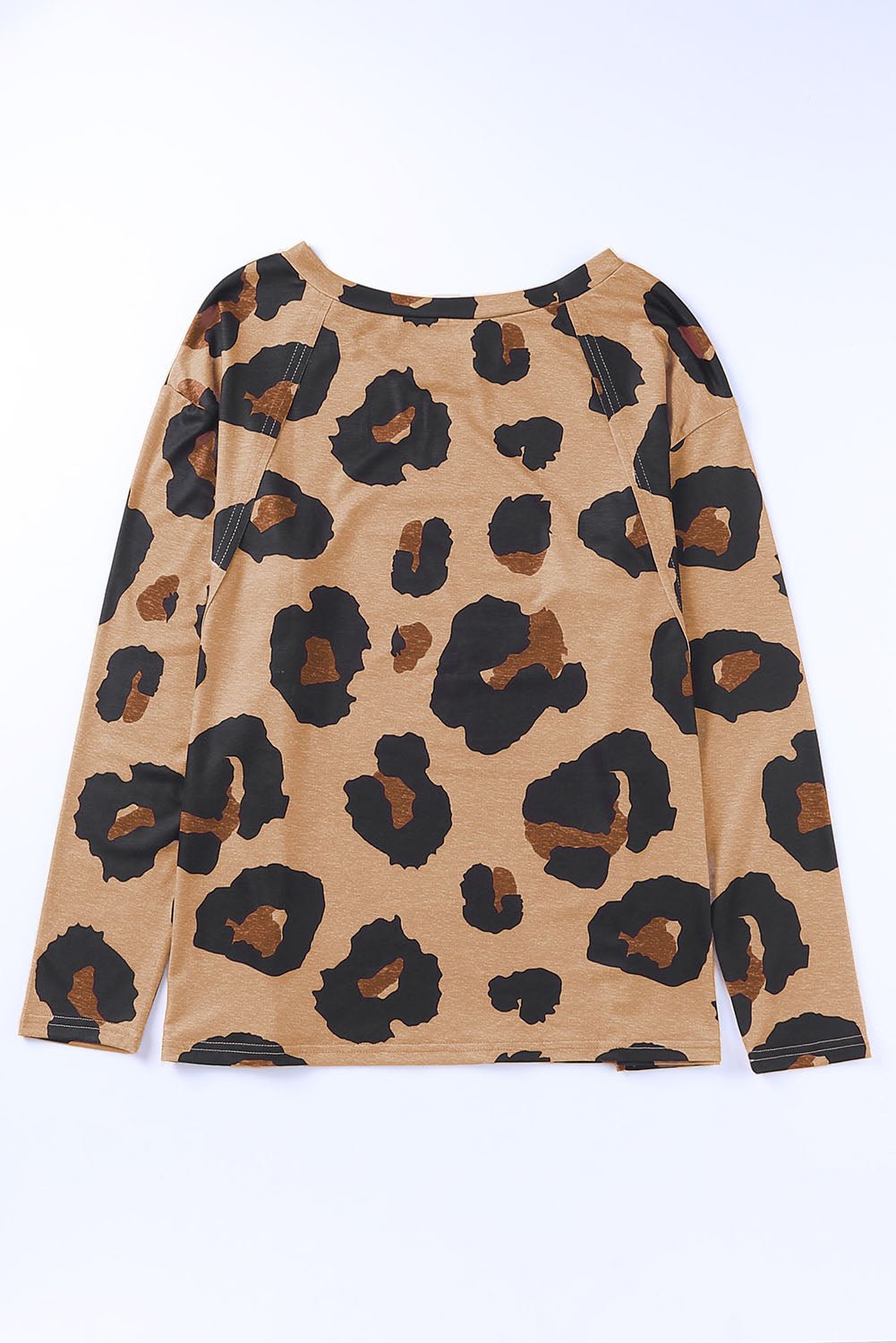 Leopard Print Long Sleeve Loose Top Womens Fall Top Animal Print Shirt - Razels