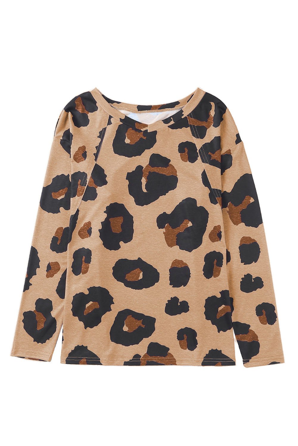 Leopard Print Long Sleeve Loose Top Womens Fall Top Animal Print Shirt - Razels