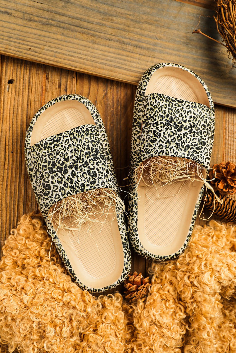 Leopard Shower Sandals Cheetah Print House Sandals Leopard Soft Rubber Slippers - Razels