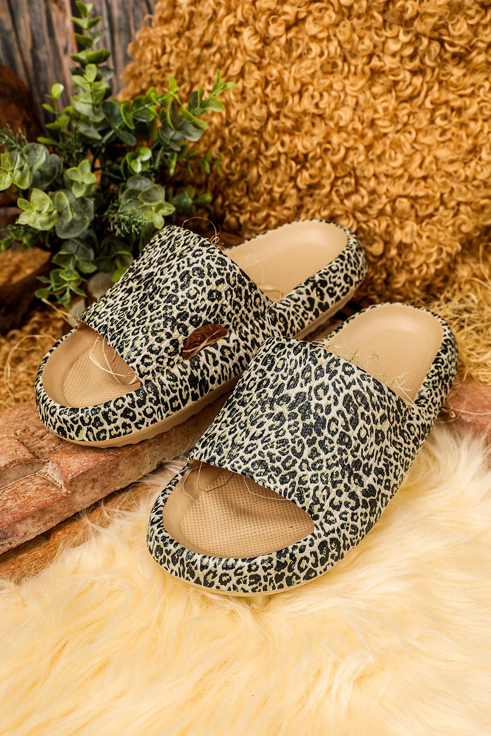 Leopard Shower Sandals Cheetah Print House Sandals Leopard Soft Rubber Slippers - Razels