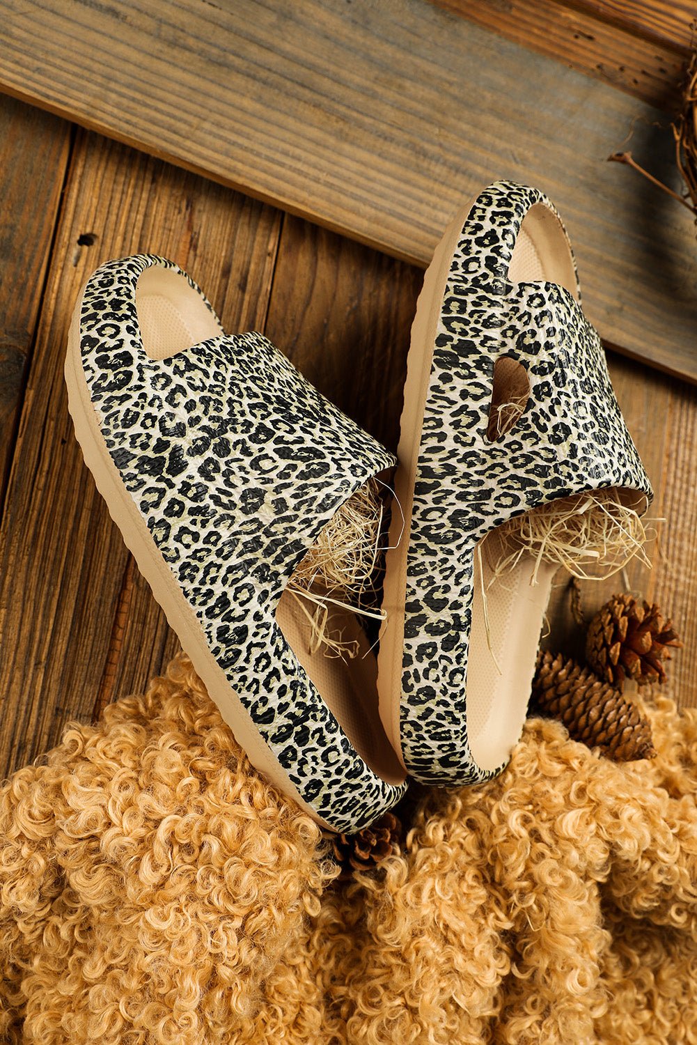 Leopard Shower Sandals Cheetah Print House Sandals Leopard Soft Rubber Slippers - Razels