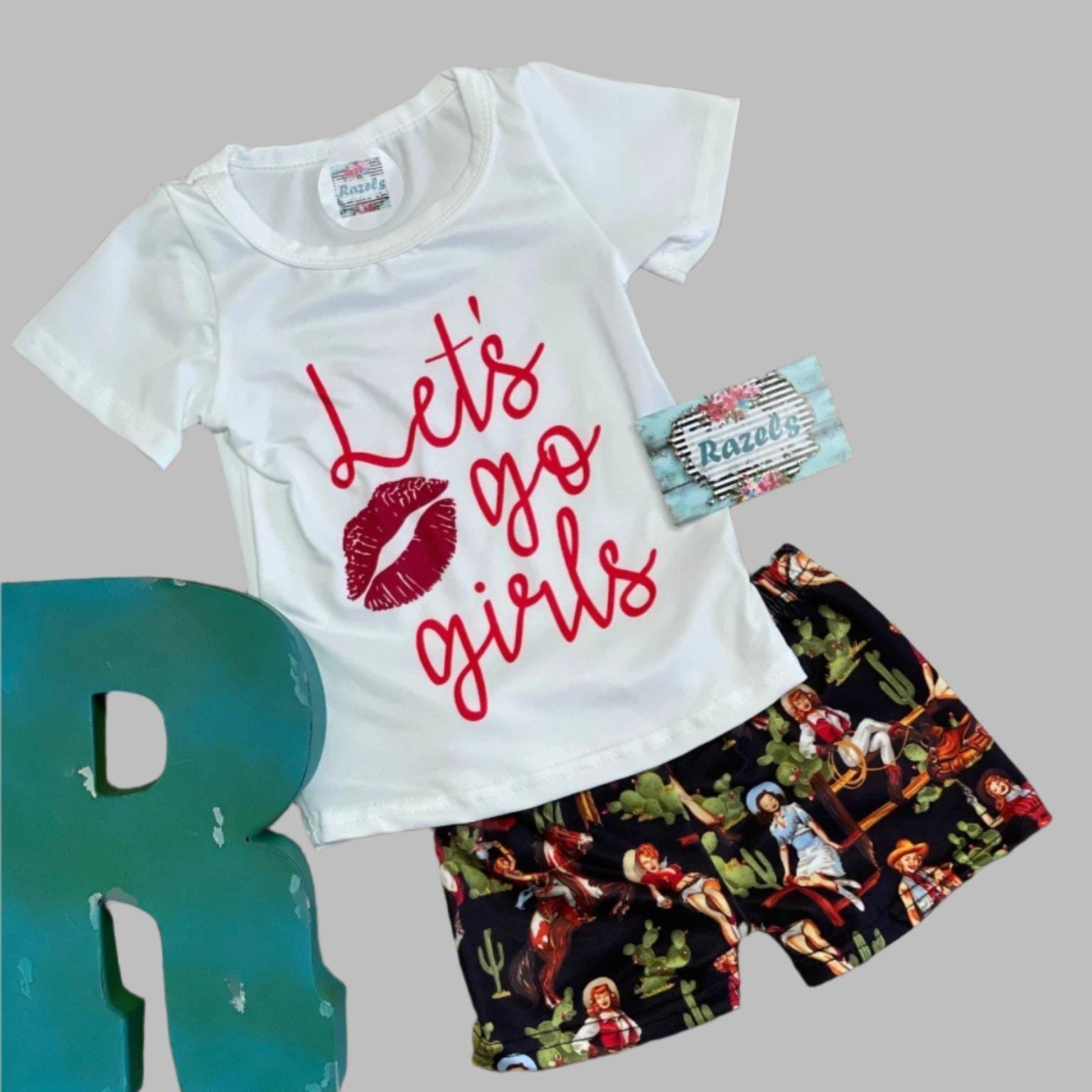 Let’s Go Girls Shania Twain Cowgirl Bell Bottom Outfit – Vintage Cowgirl Flares & T-Shirt – Western Cowgirl Shorts - Razels