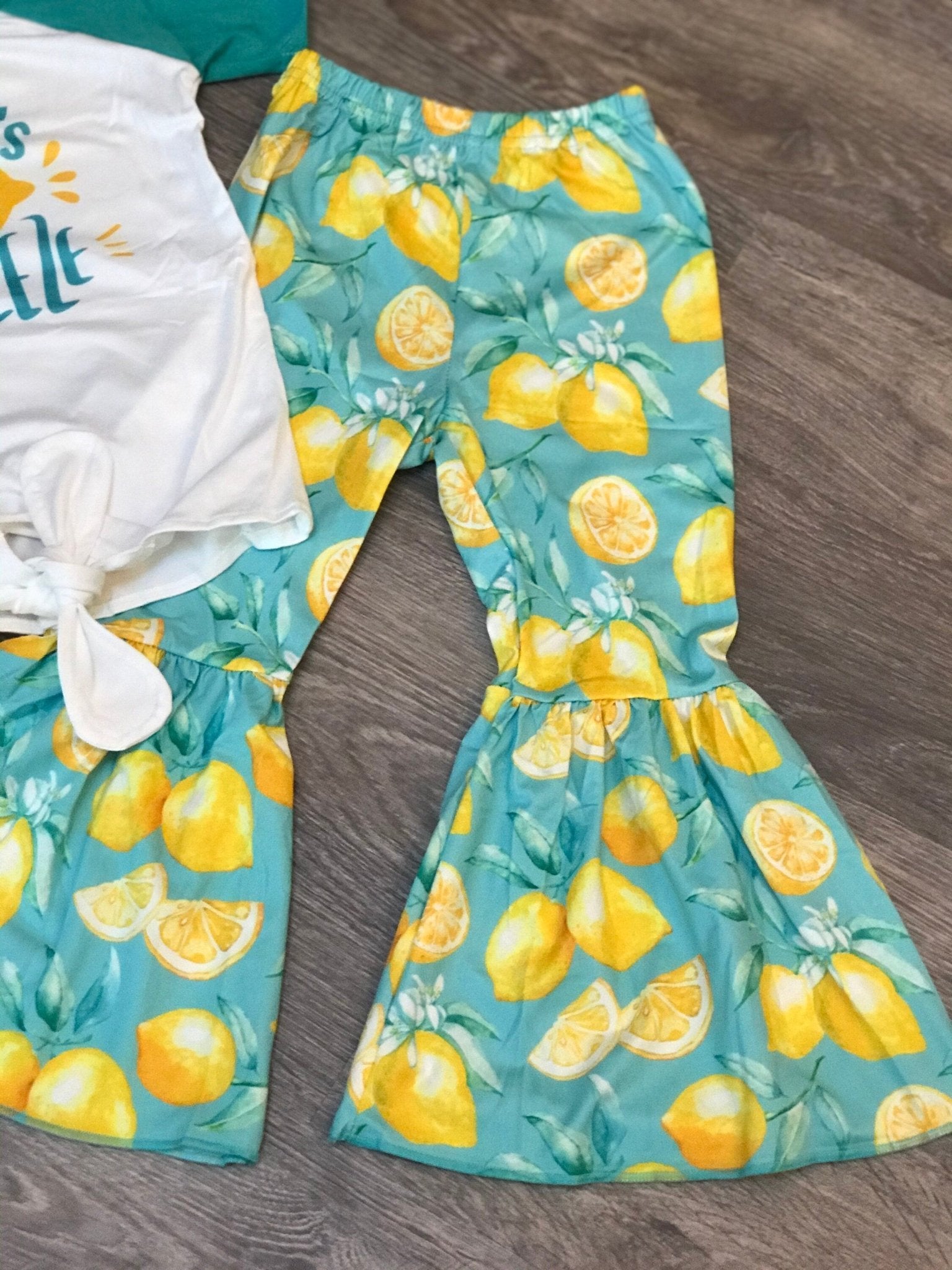 Mama's Main Squeeze Outfit / Lemon Bell Bottoms / Fruity Flare Outfit / Mama T-shirt - Razels