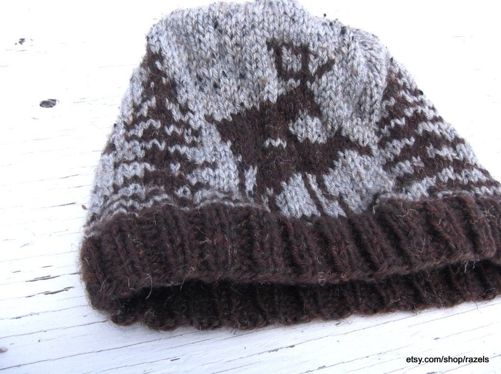 Men's Hunting Camp Hat - Funny Gift | Naughty Elk & Deer Design | Hunting Season Knit Hat - Razels