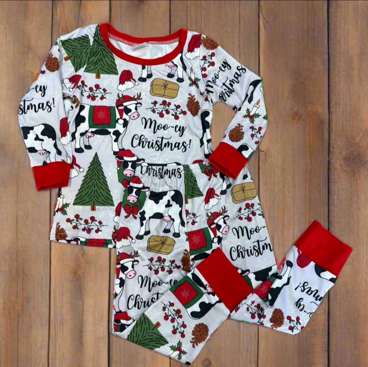 MOOEY CHRISTMAS Pajamas, Kids Farm Christmas Pajamas - Razels