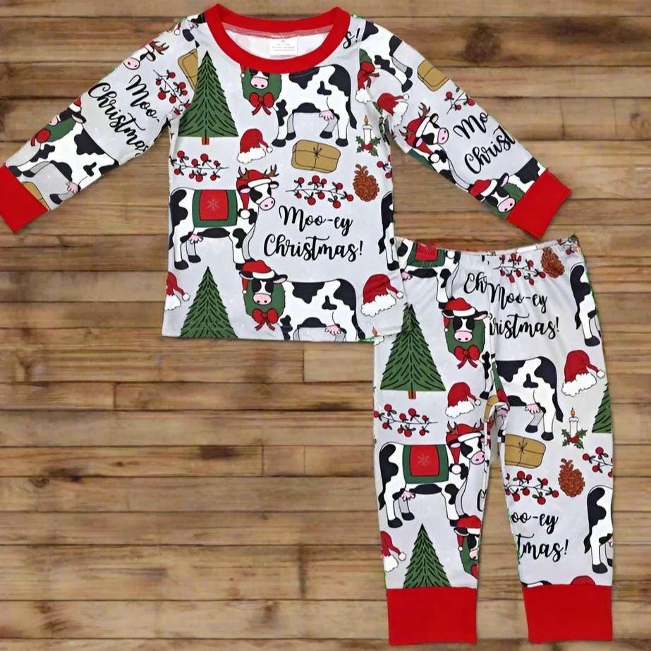 MOOEY CHRISTMAS Pajamas, Kids Farm Christmas Pajamas - Razels