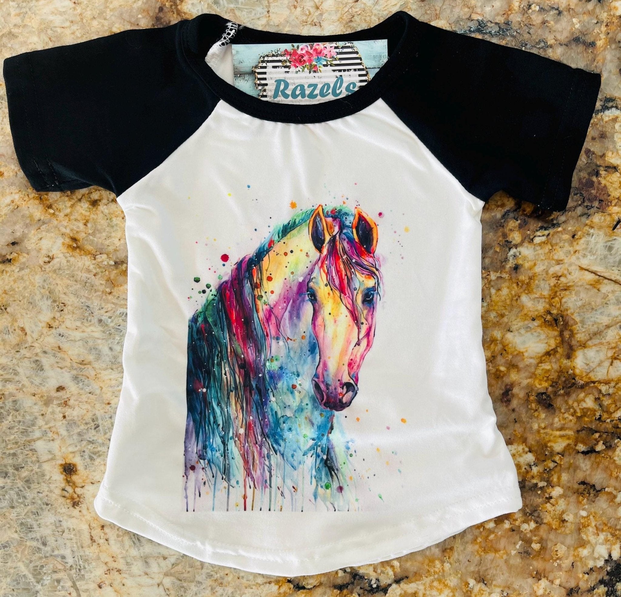 Neon Horse Bell Bottom Outfit, Horse Girl Shirt - Razels