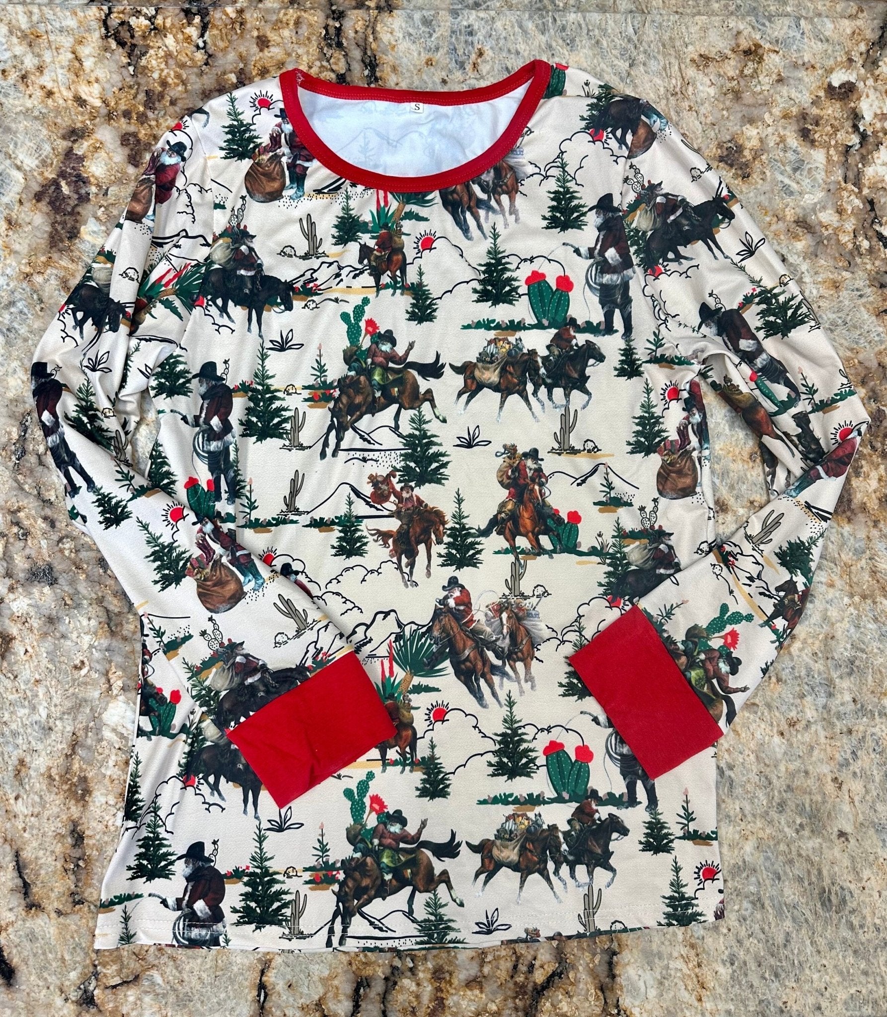 ORIGINAL Cowboy Christmas Pajamas / Western FAMILY CHRISTMAS Pjs / Adult Cowboy Santa Pajamas - Razels