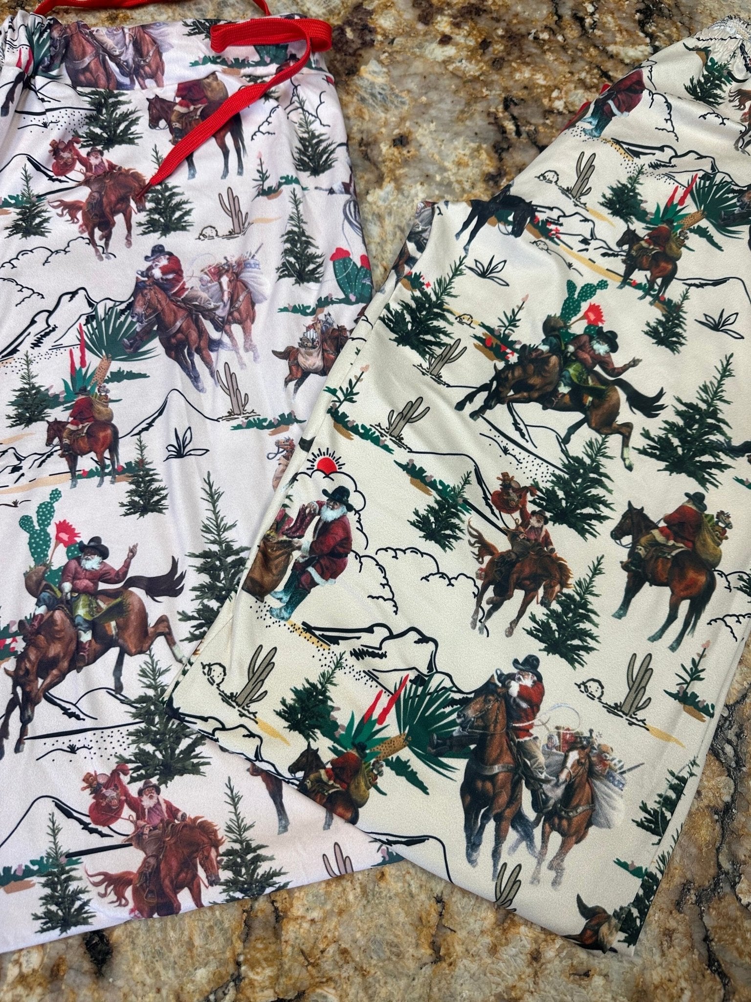 ORIGINAL Cowboy Christmas Pajamas / Western FAMILY CHRISTMAS Pjs / Adult Cowboy Santa Pajamas - Razels