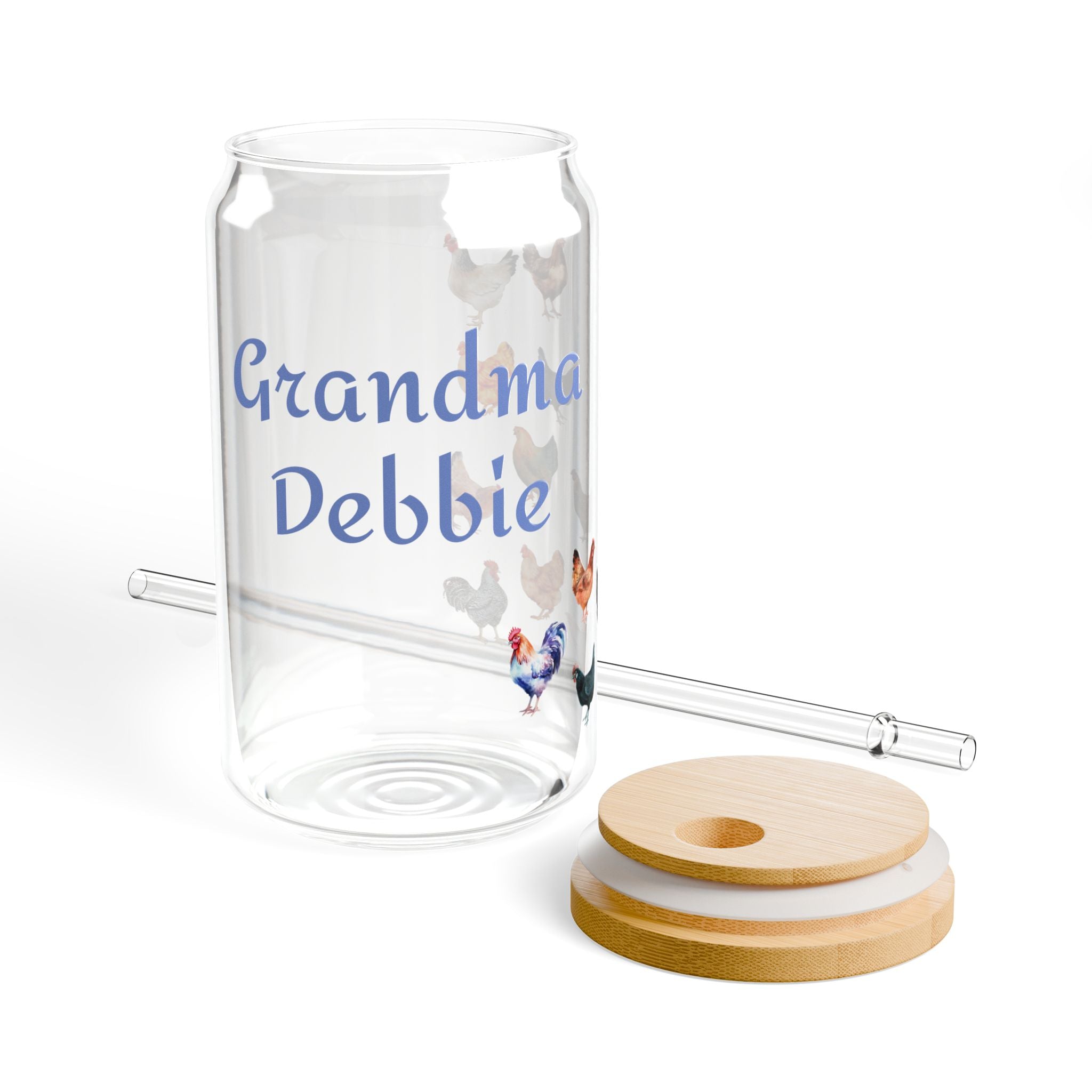 Personalized CHICKEN Sipper Glass, Custom Gift for Grandma, Mom, Chicken Lover, Mothers Day, - Razels