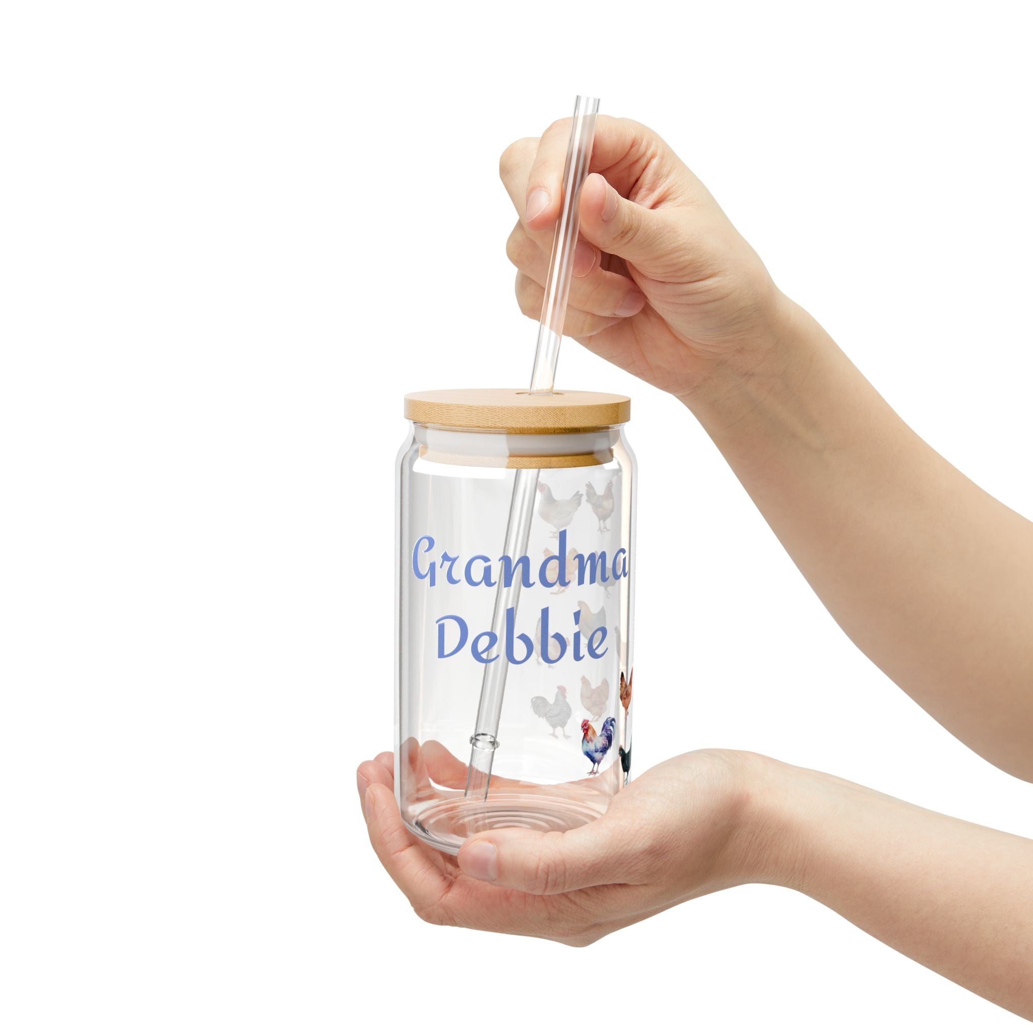 Personalized CHICKEN Sipper Glass, Custom Gift for Grandma, Mom, Chicken Lover, Mothers Day, - Razels