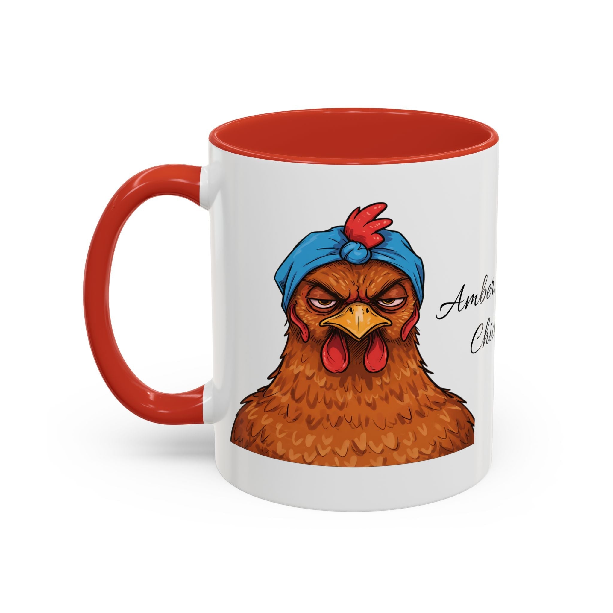 Personalized Crazy Chicken Lady Mug, Red Hen Mug,, Mad Hen Mug, Chicken Coffee Cup, Gift for Chicken Lover, Quirky Coffee Cup - Razels