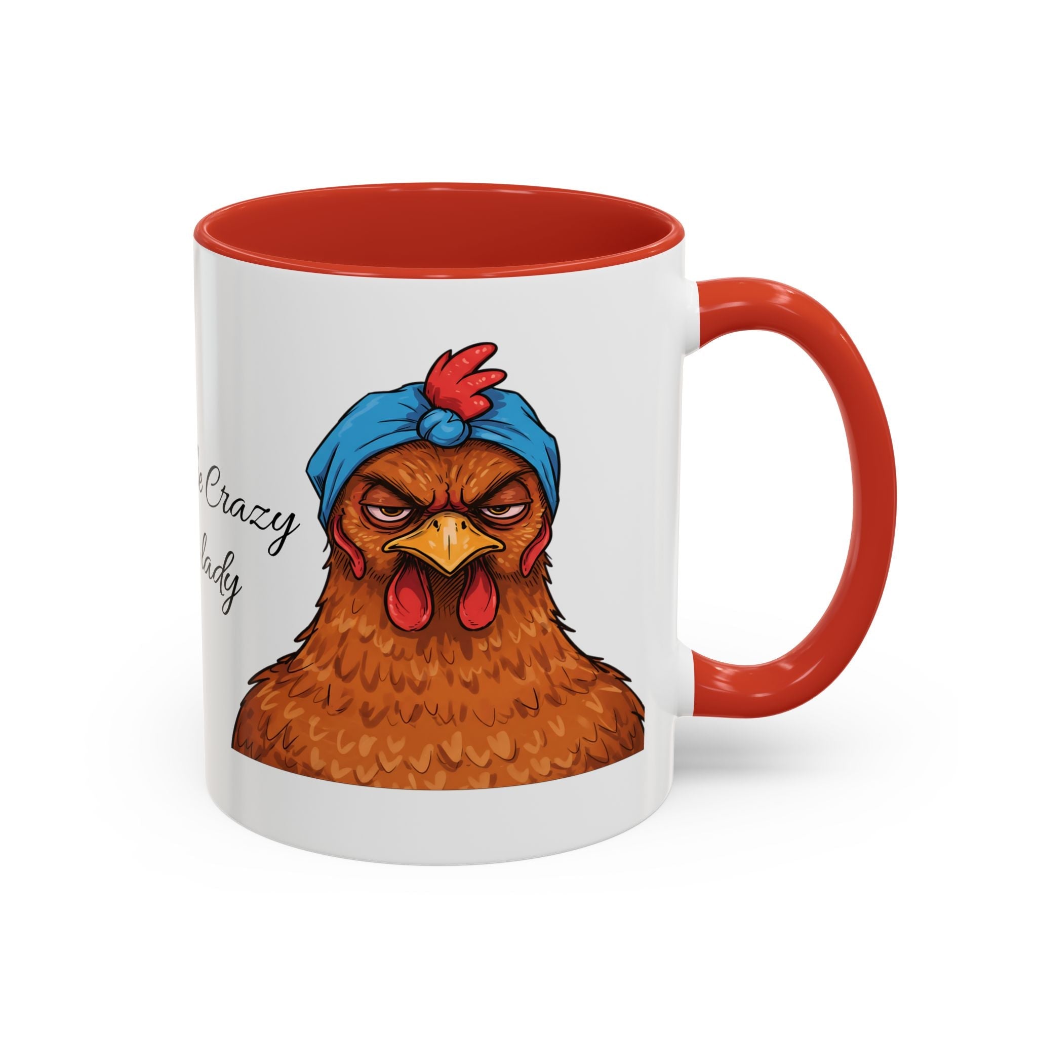 Personalized Crazy Chicken Lady Mug, Red Hen Mug,, Mad Hen Mug, Chicken Coffee Cup, Gift for Chicken Lover, Quirky Coffee Cup - Razels