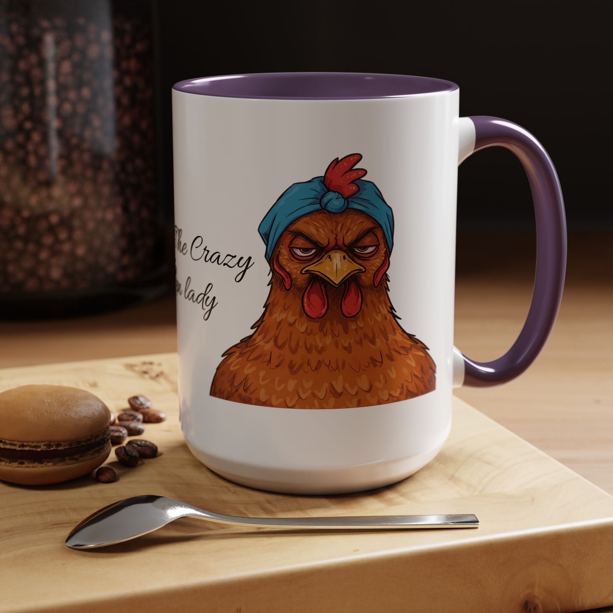 Personalized Crazy Chicken Lady Mug, Red Hen Mug,, Mad Hen Mug, Chicken Coffee Cup, Gift for Chicken Lover, Quirky Coffee Cup - Razels