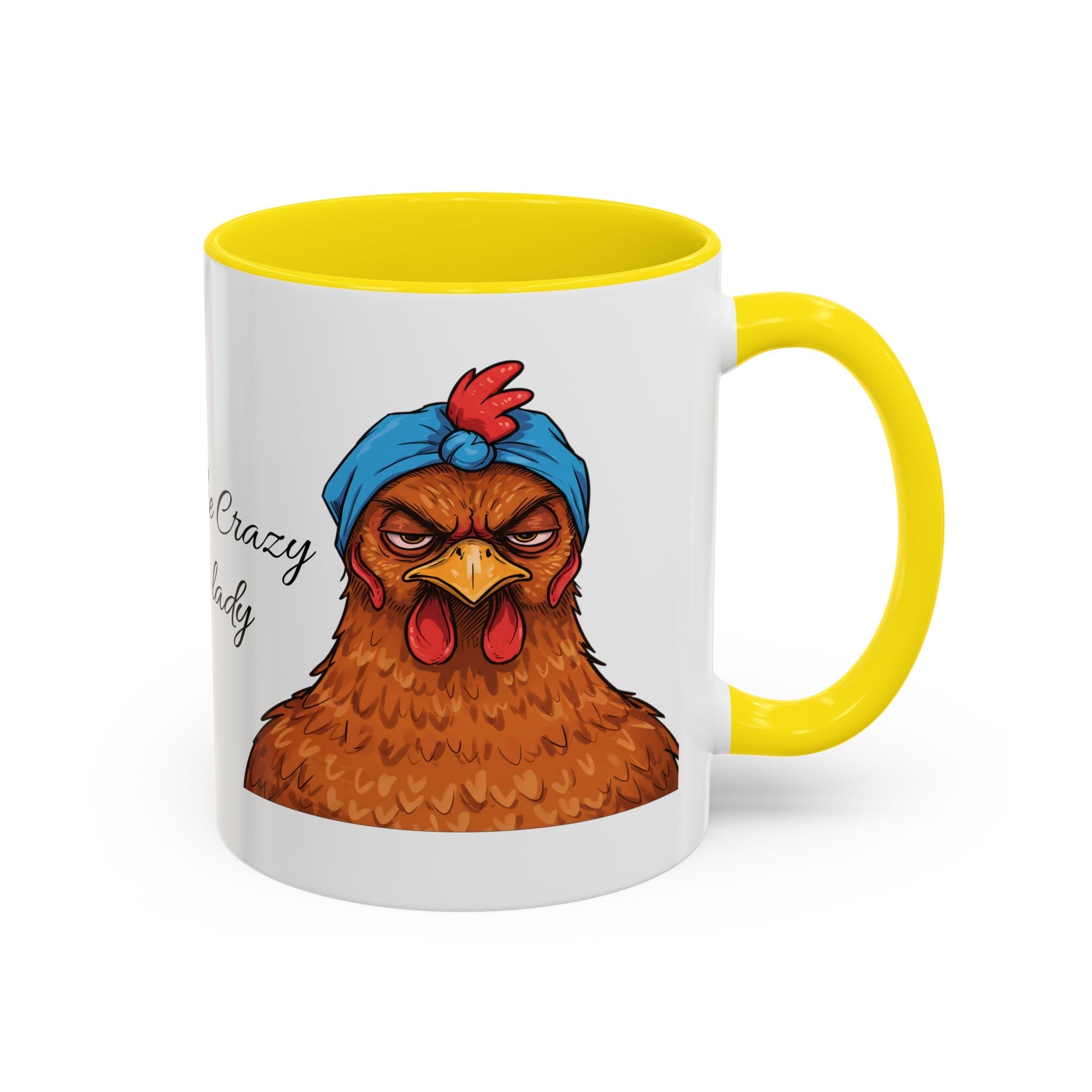 Personalized Crazy Chicken Lady Mug, Red Hen Mug,, Mad Hen Mug, Chicken Coffee Cup, Gift for Chicken Lover, Quirky Coffee Cup - Razels