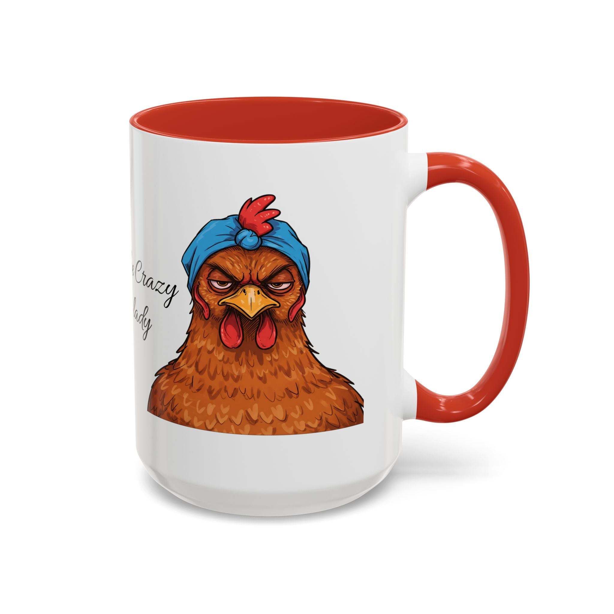Personalized Crazy Chicken Lady Mug, Red Hen Mug,, Mad Hen Mug, Chicken Coffee Cup, Gift for Chicken Lover, Quirky Coffee Cup - Razels
