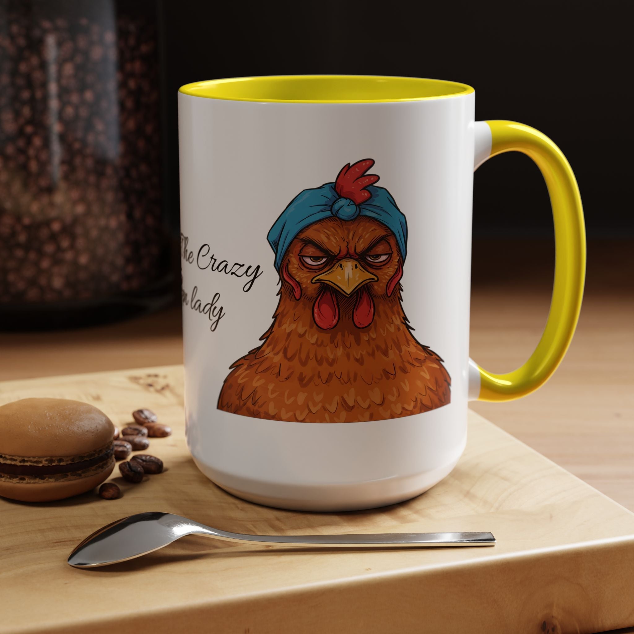 Personalized Crazy Chicken Lady Mug, Red Hen Mug,, Mad Hen Mug, Chicken Coffee Cup, Gift for Chicken Lover, Quirky Coffee Cup - Razels
