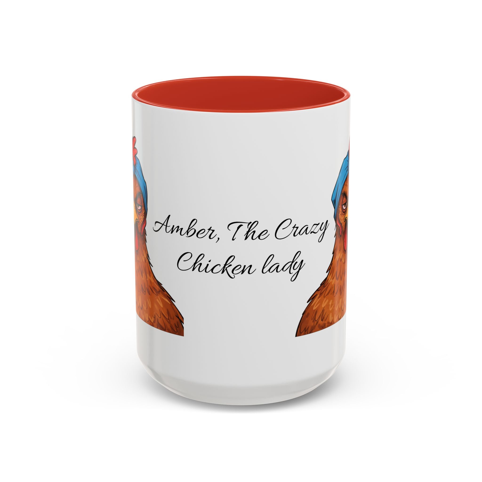 Personalized Crazy Chicken Lady Mug, Red Hen Mug,, Mad Hen Mug, Chicken Coffee Cup, Gift for Chicken Lover, Quirky Coffee Cup - Razels