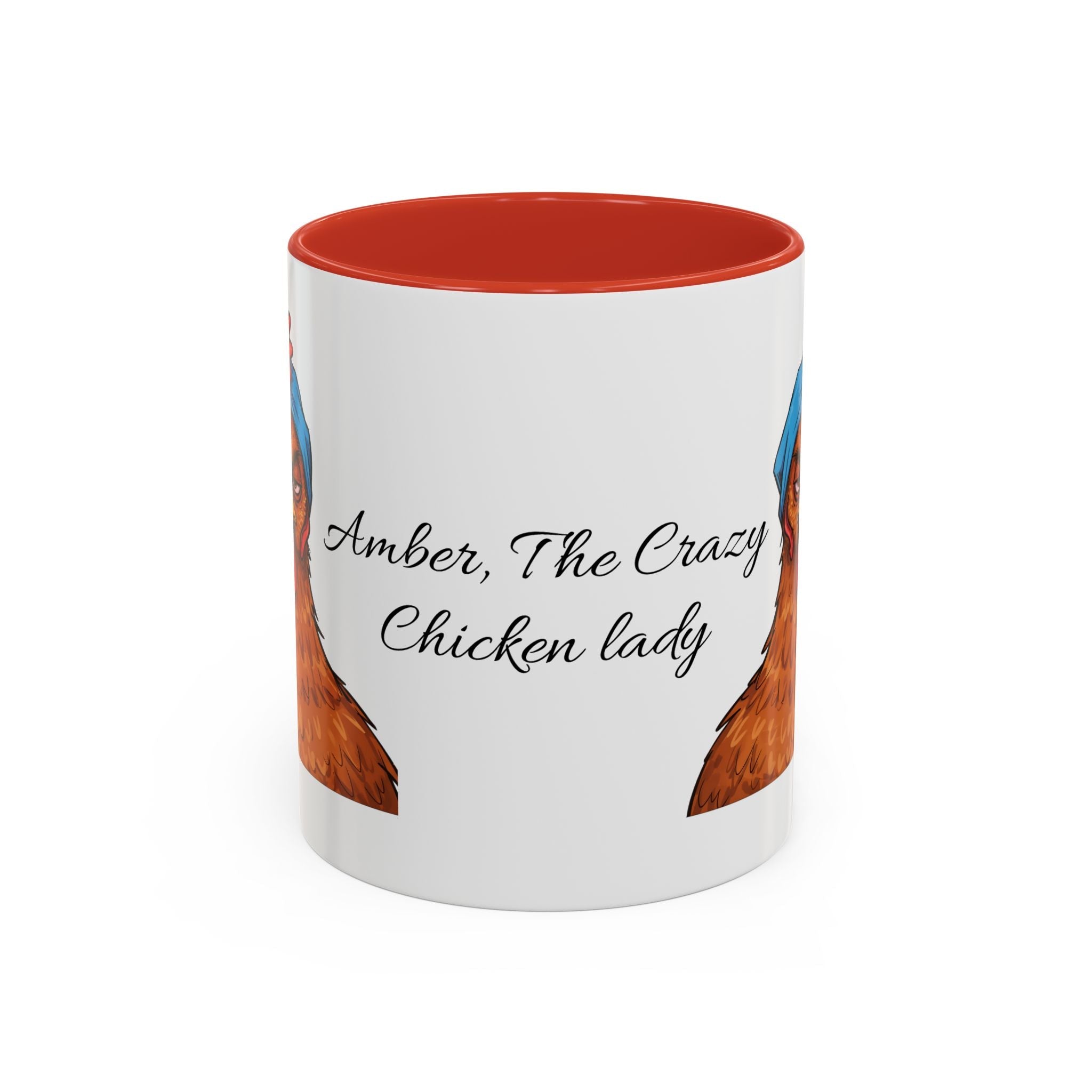 Personalized Crazy Chicken Lady Mug, Red Hen Mug,, Mad Hen Mug, Chicken Coffee Cup, Gift for Chicken Lover, Quirky Coffee Cup - Razels