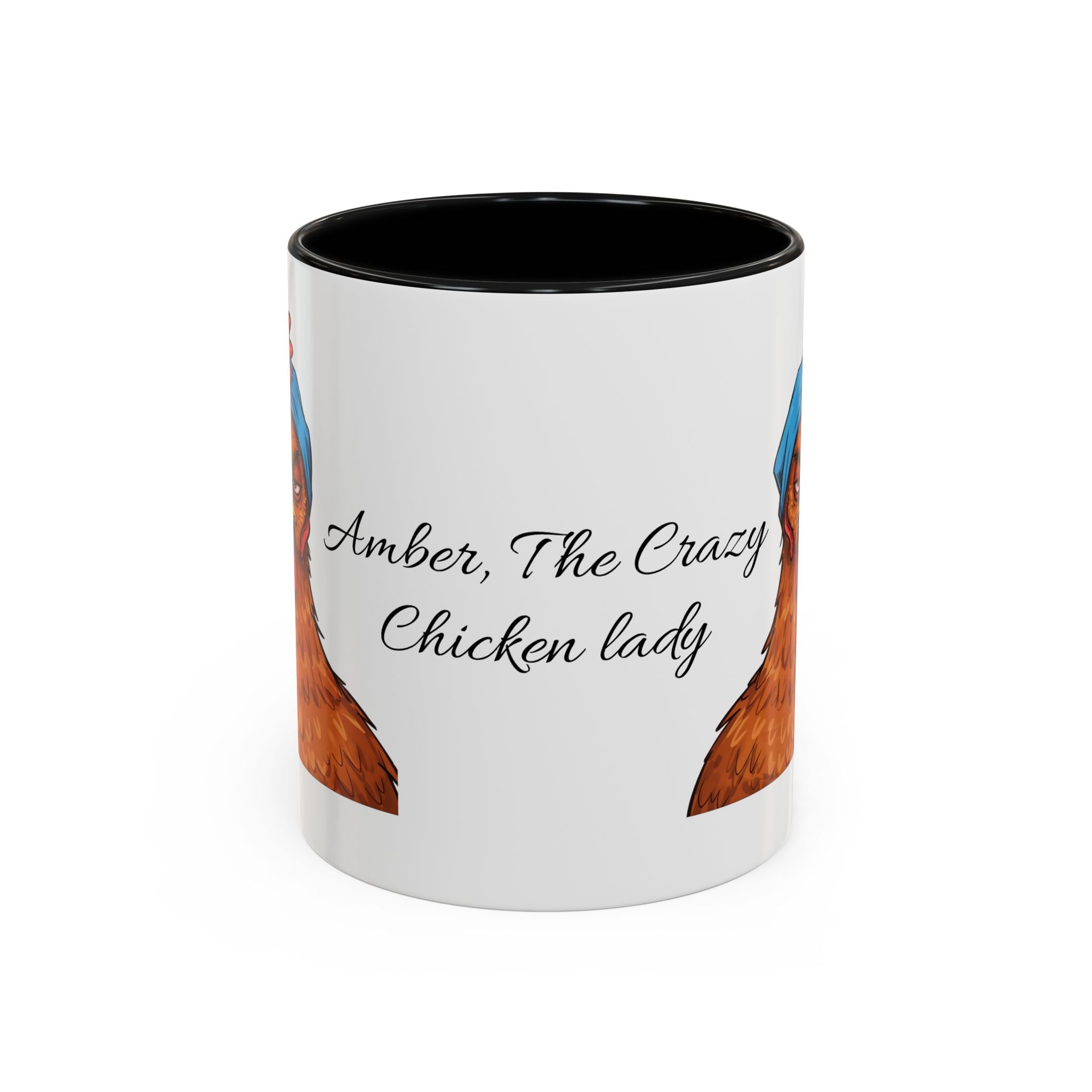 Personalized Crazy Chicken Lady Mug, Red Hen Mug,, Mad Hen Mug, Chicken Coffee Cup, Gift for Chicken Lover, Quirky Coffee Cup - Razels