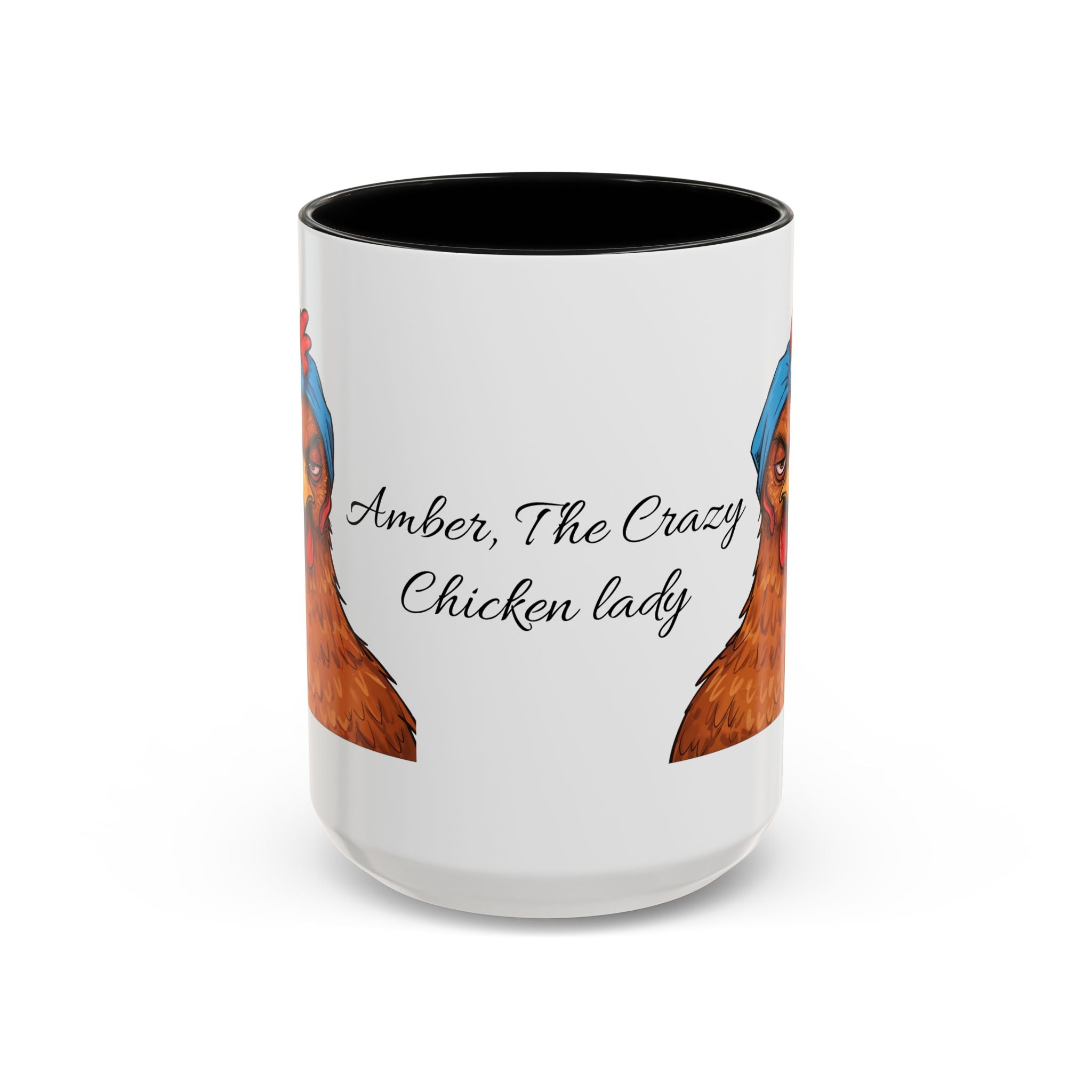 Personalized Crazy Chicken Lady Mug, Red Hen Mug,, Mad Hen Mug, Chicken Coffee Cup, Gift for Chicken Lover, Quirky Coffee Cup - Razels