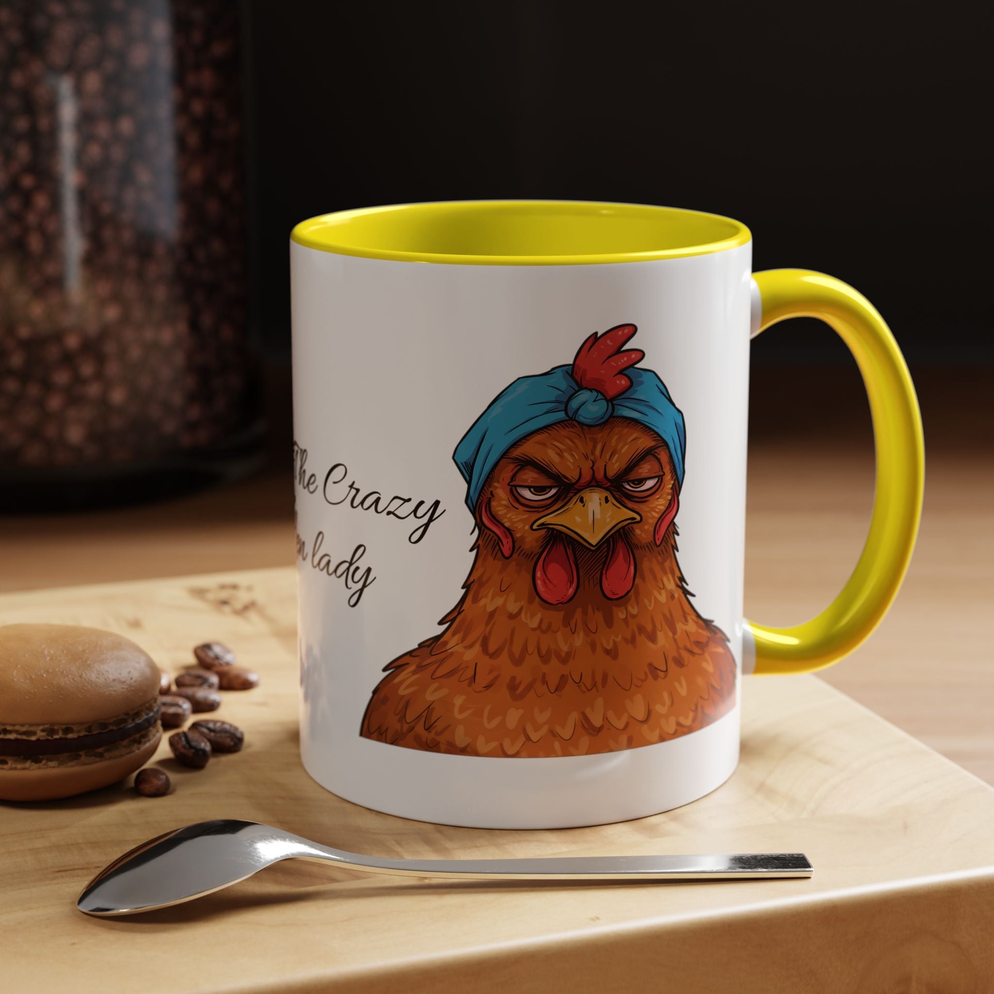 Personalized Crazy Chicken Lady Mug, Red Hen Mug,, Mad Hen Mug, Chicken Coffee Cup, Gift for Chicken Lover, Quirky Coffee Cup - Razels