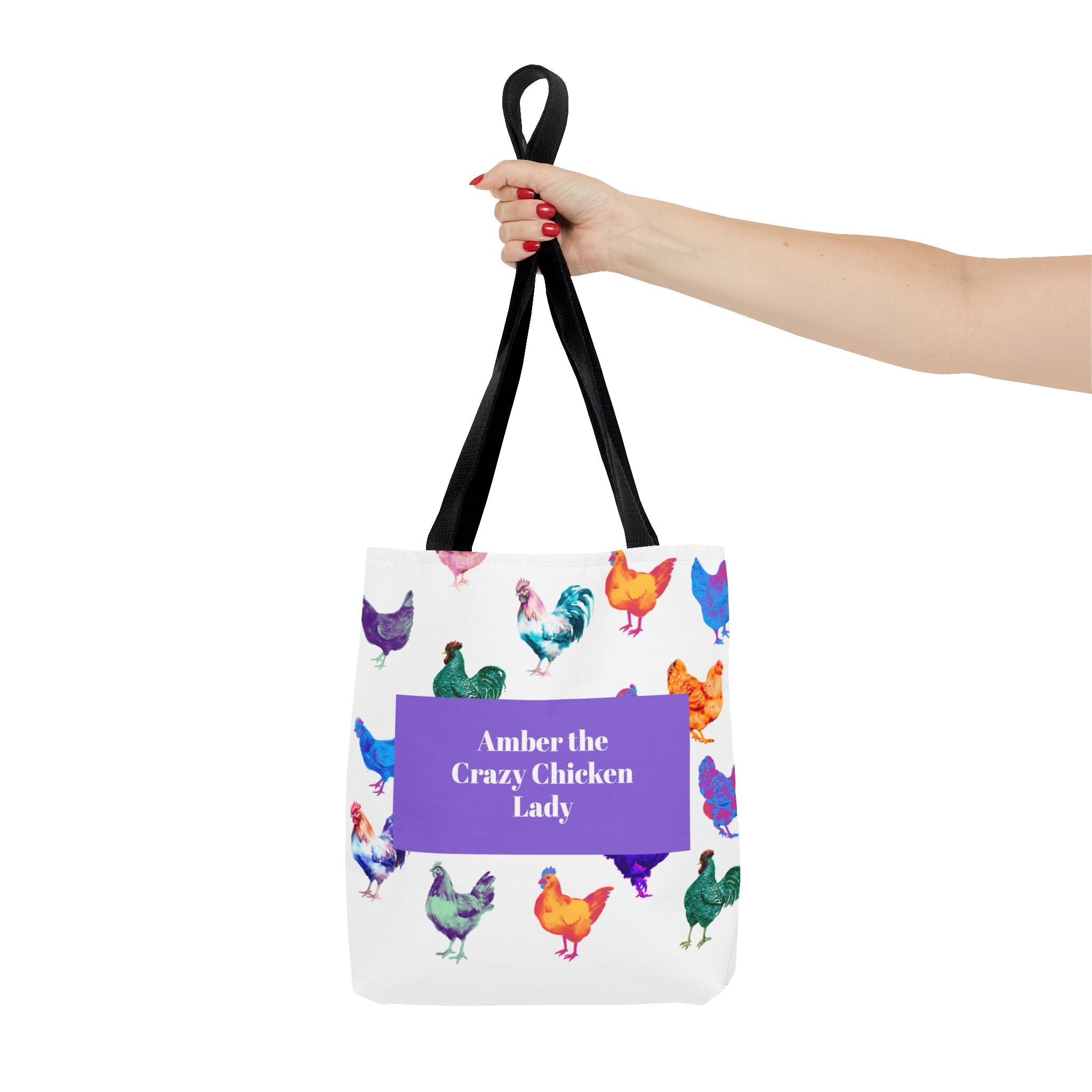 Personalized CRAZY CHICKEN LADY Tote Bag, , Custom Name Gift for Chicken Lovers, - Razels