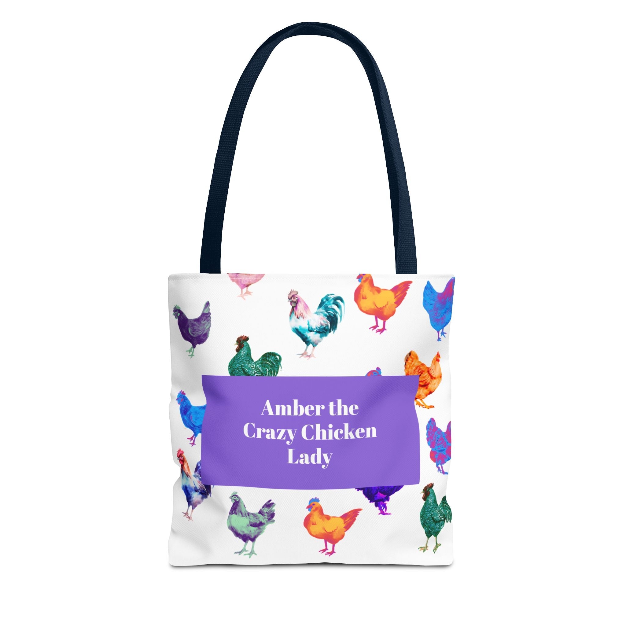 Personalized CRAZY CHICKEN LADY Tote Bag, , Custom Name Gift for Chicken Lovers, - Razels