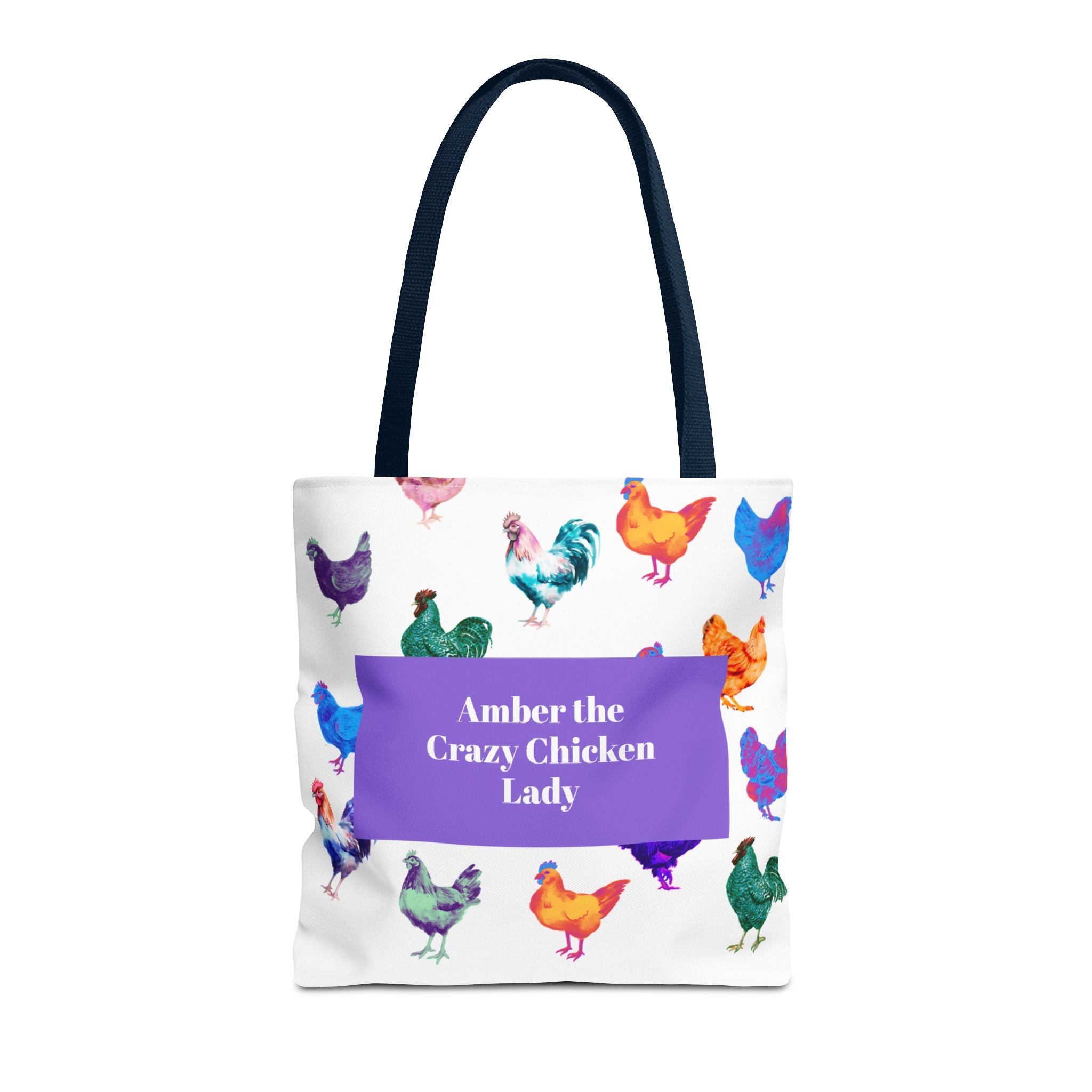 Personalized CRAZY CHICKEN LADY Tote Bag, , Custom Name Gift for Chicken Lovers, - Razels