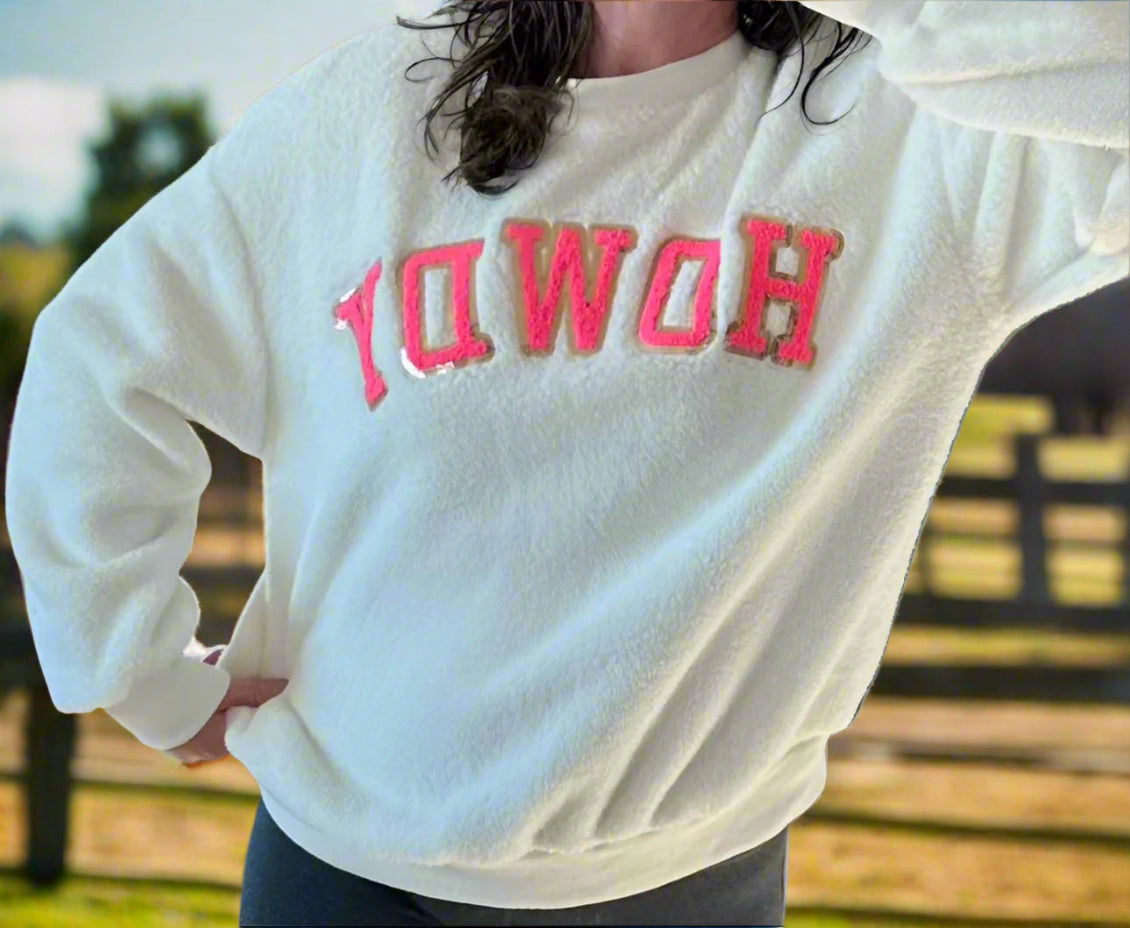 PINK HOWDY SWEATSHIRT, Cowgirl Sweatshirt - Razels